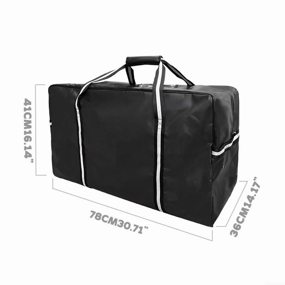 EasyByMall Sac d'équipement de hockey, sac de rangement portable multifonction en PVC étanche pour hockey sur glace, basket-ball, football