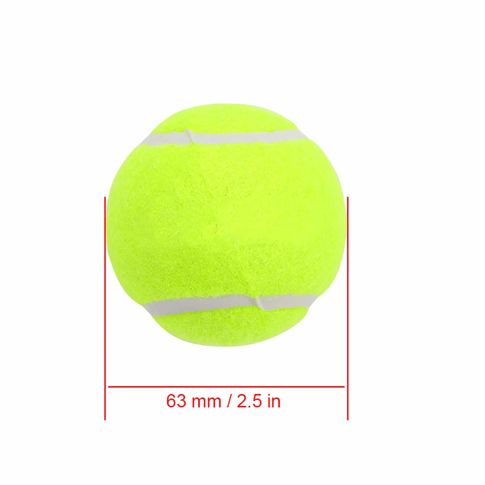 Balle de Tennis Haute Elasticité Formation Compétition 3 Pcs