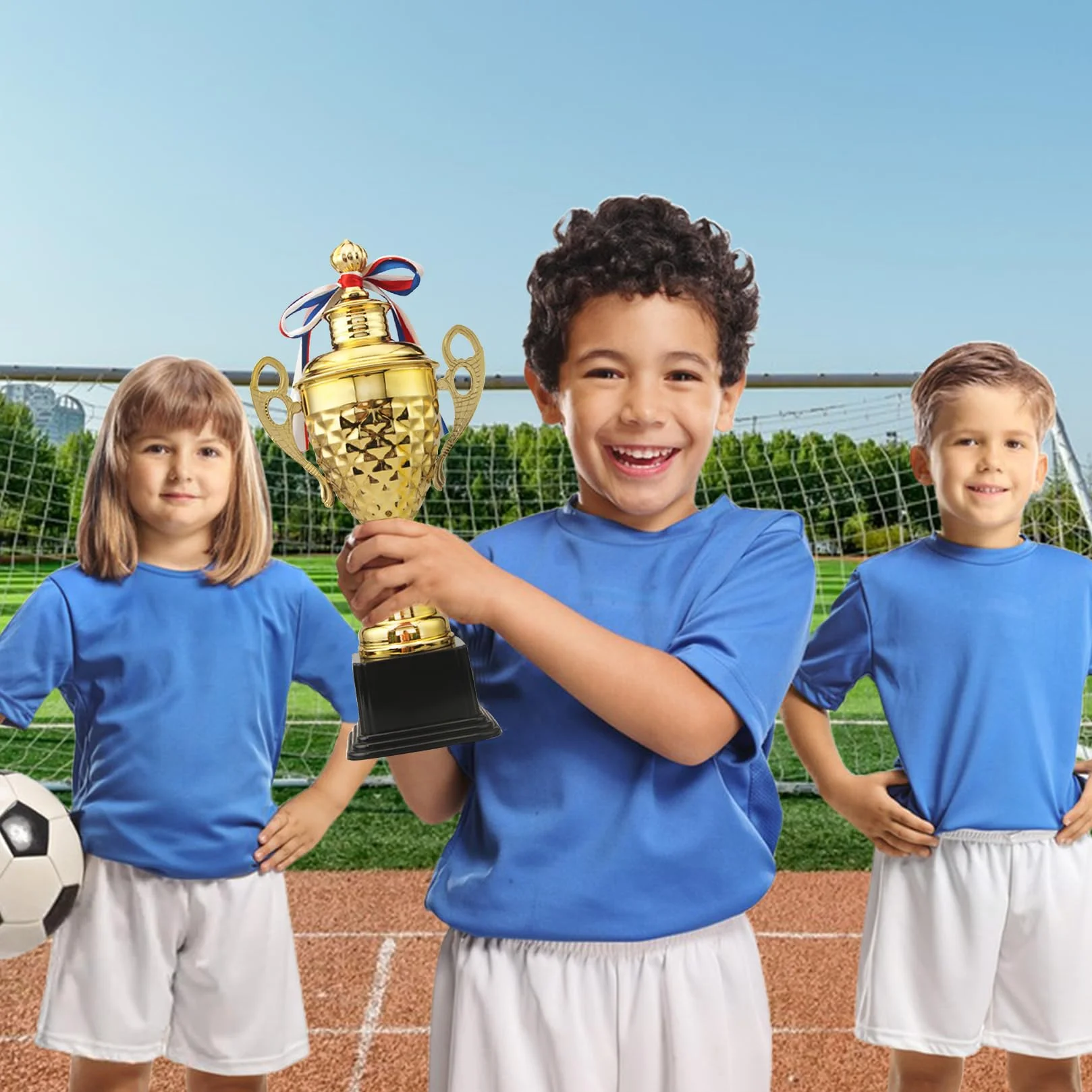 Trophée doré 37cm Grand Trophee pour Tournois Sportifs Compétitions Cérémonies et Fêtes