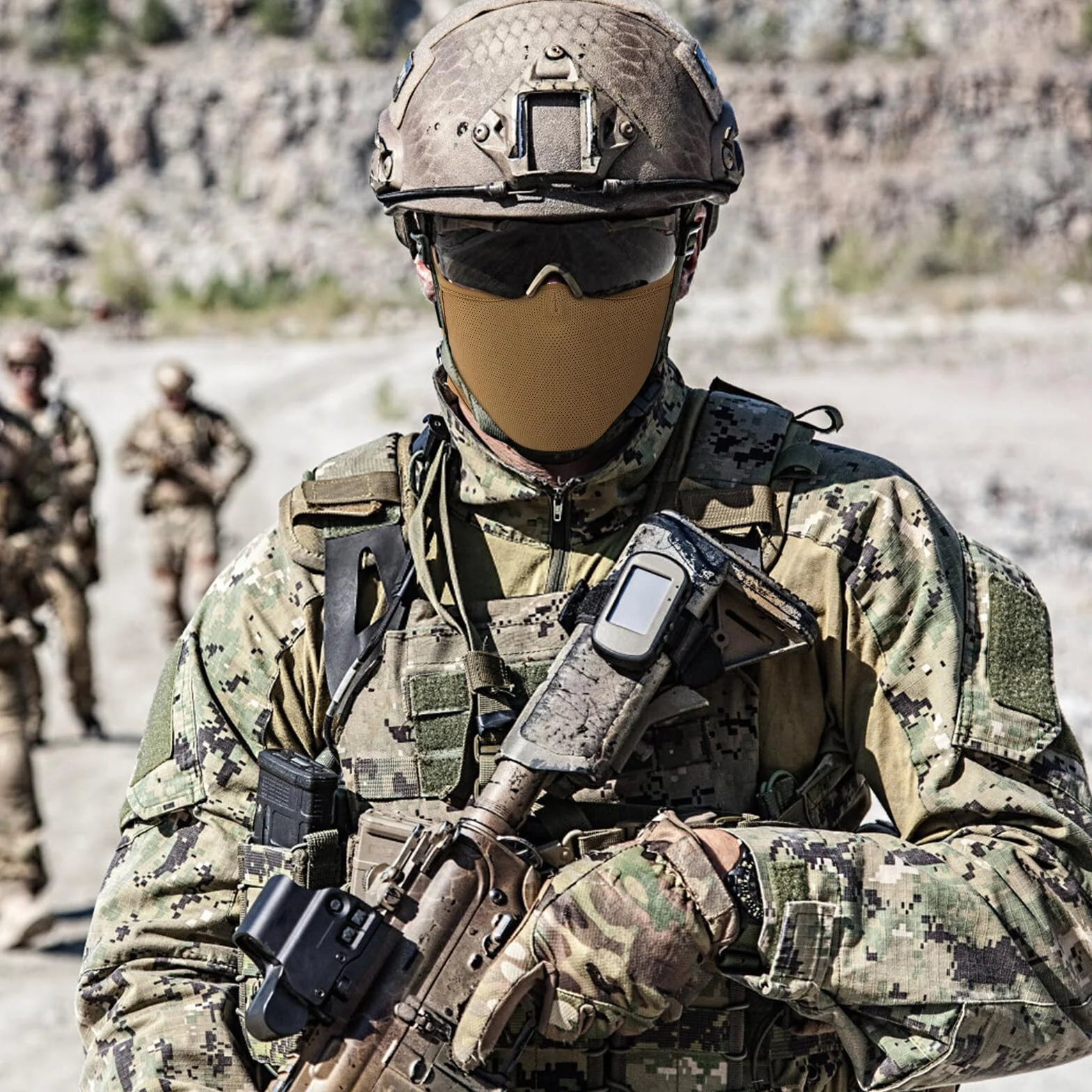 BBS Demi-Masque en Silicone Tactique Multifonctionnel Respirant pour Paintball Tir Extérieur