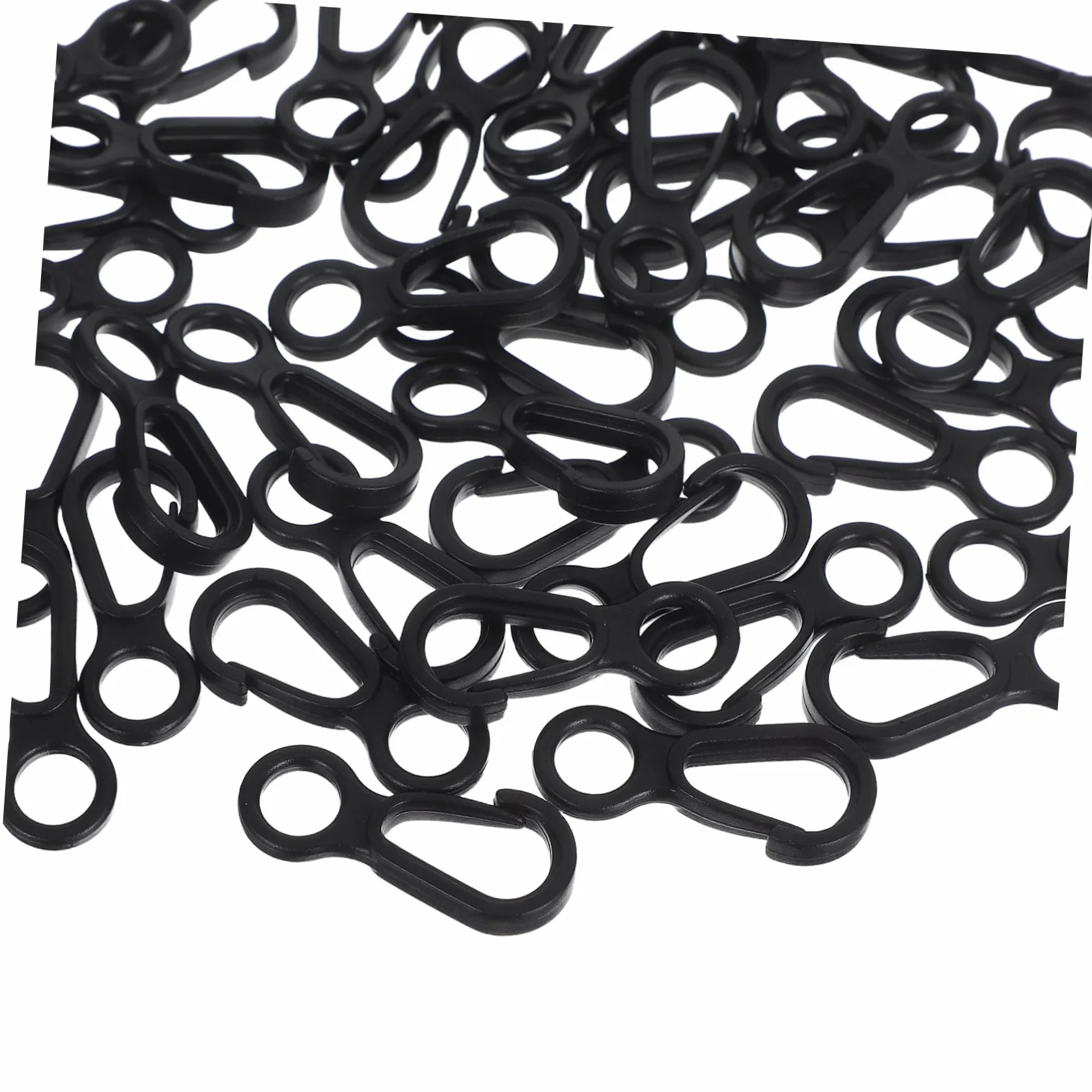 Mini Mousquetons en Plastique 8, Lot de 50 Crochets Multifonctions, Fixation Rapide, Résistance aux Intempéries, Accessoires Compacts pour Camping Randonnée