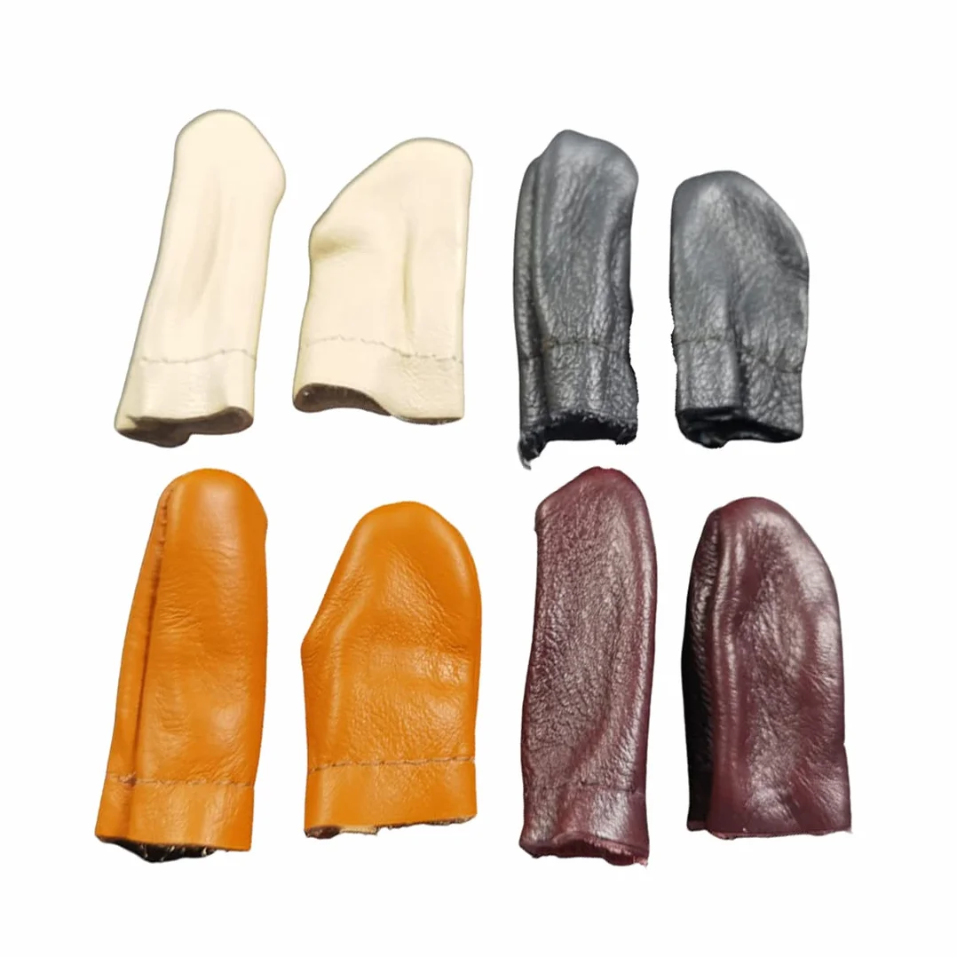 Protège-doigts en cuir tricoté 2 paires pour travaux manuels, outils de couture