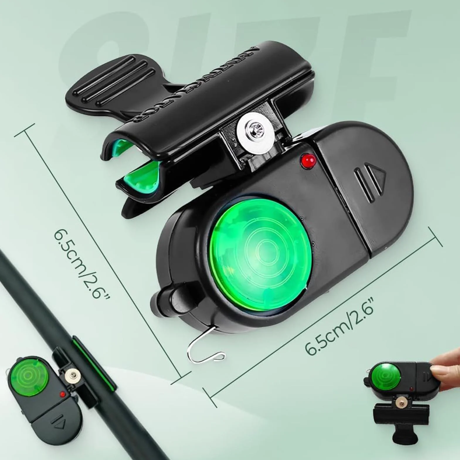 Avertisseurs De Touche Pour Canne À Pêche - 2 Pièces Alarme De Morsure Sensible Avec Éclairage LED - Accessoires De Pêche Pour Hommes Femmes Adultes En Eau Salée Cadeaux Amis