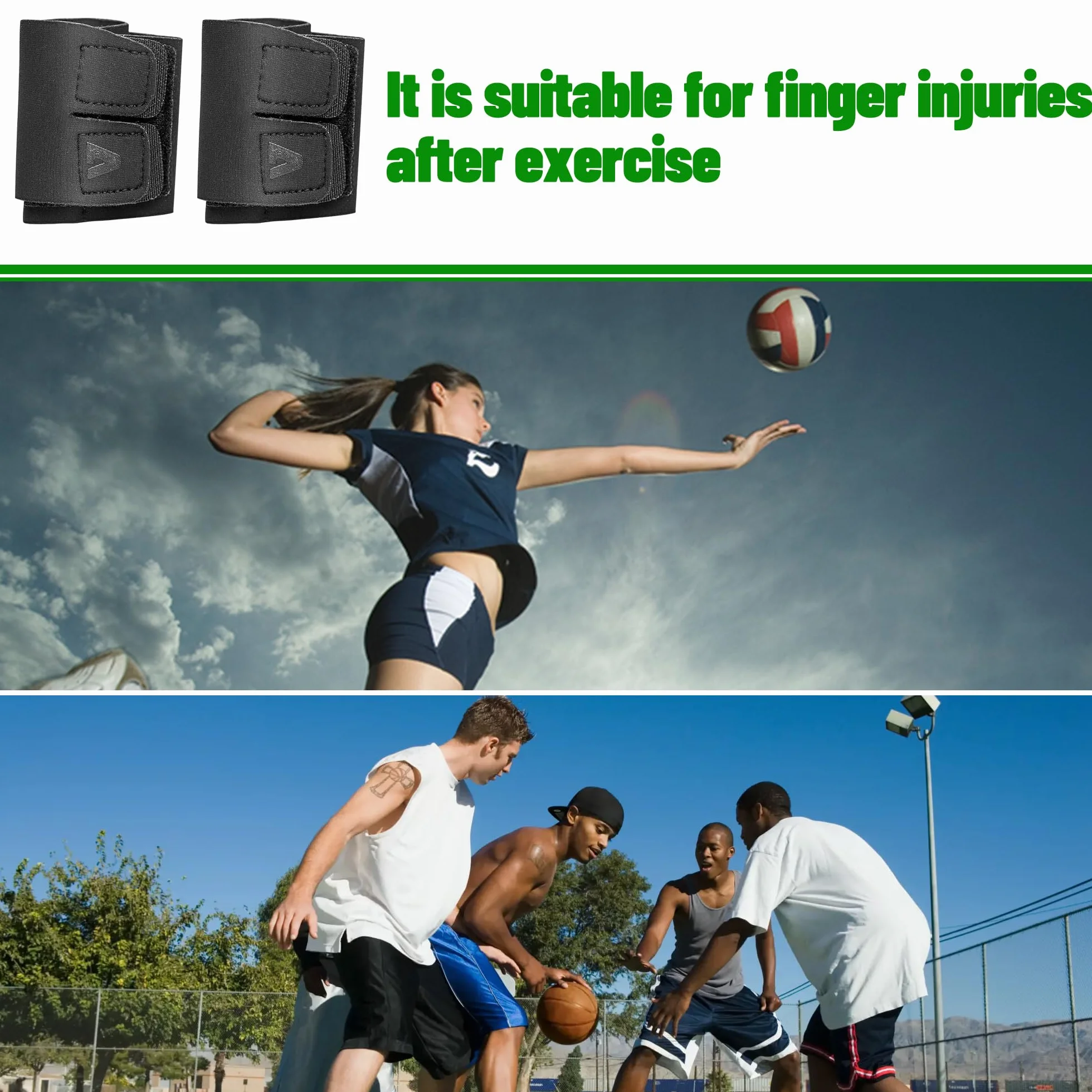 Lot de 2 Protège Doigts Réglable pour Basketball Volleyball