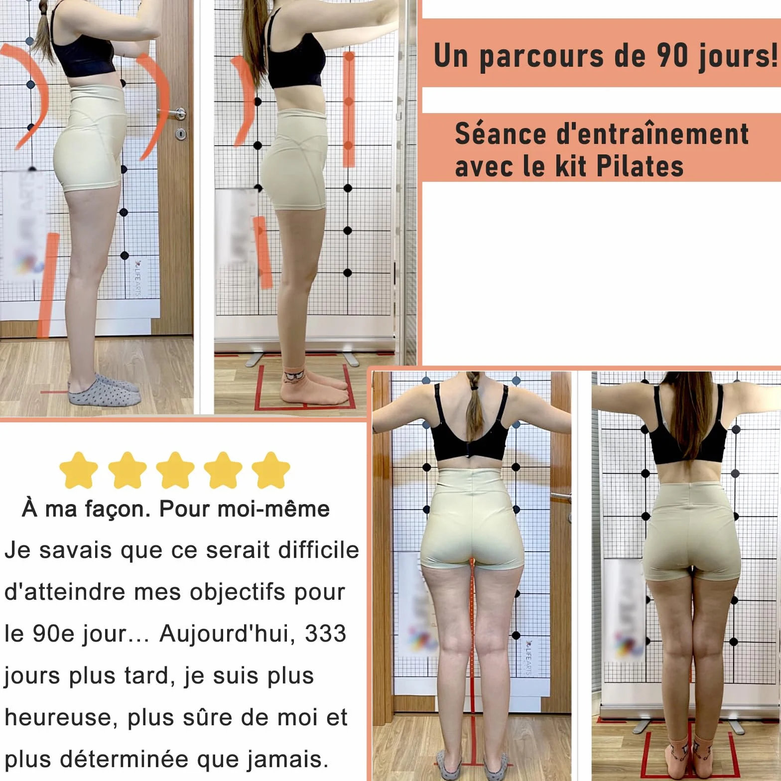 Kit d'anneau de Pilates avec Poids pour Chevilles et Poignets et Bandes de résistance pour Débutants