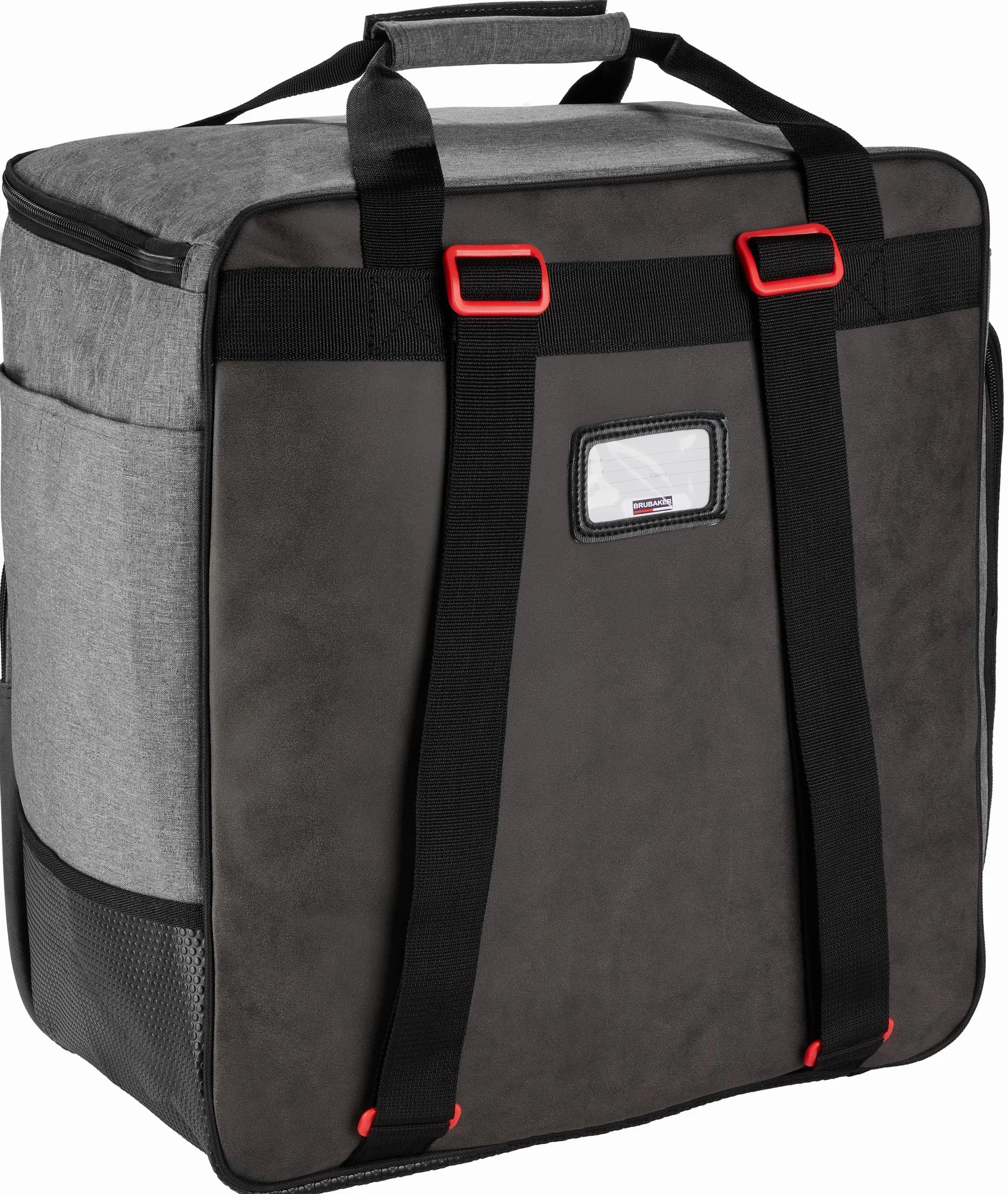BRUBAKER Set de Ski Carver Performance - Housse et Sac pour 1 Paire de Skis, Bâtons, Chaussures, Casque - Noir/Gris chiné