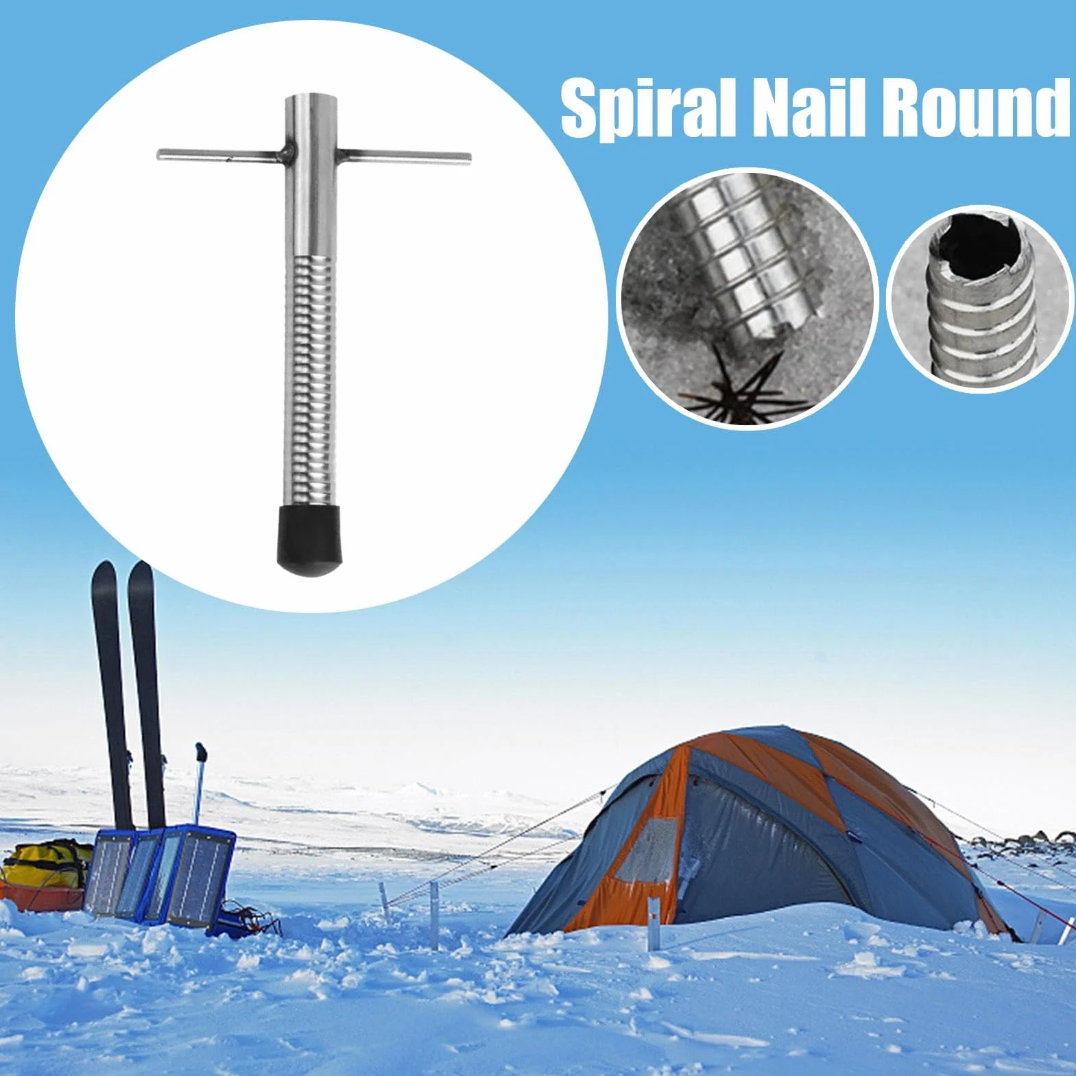 Tarière à Glace – Accessoire de Forage en Acier Inoxydable, Portable pour Camping et Pêche sur Glace