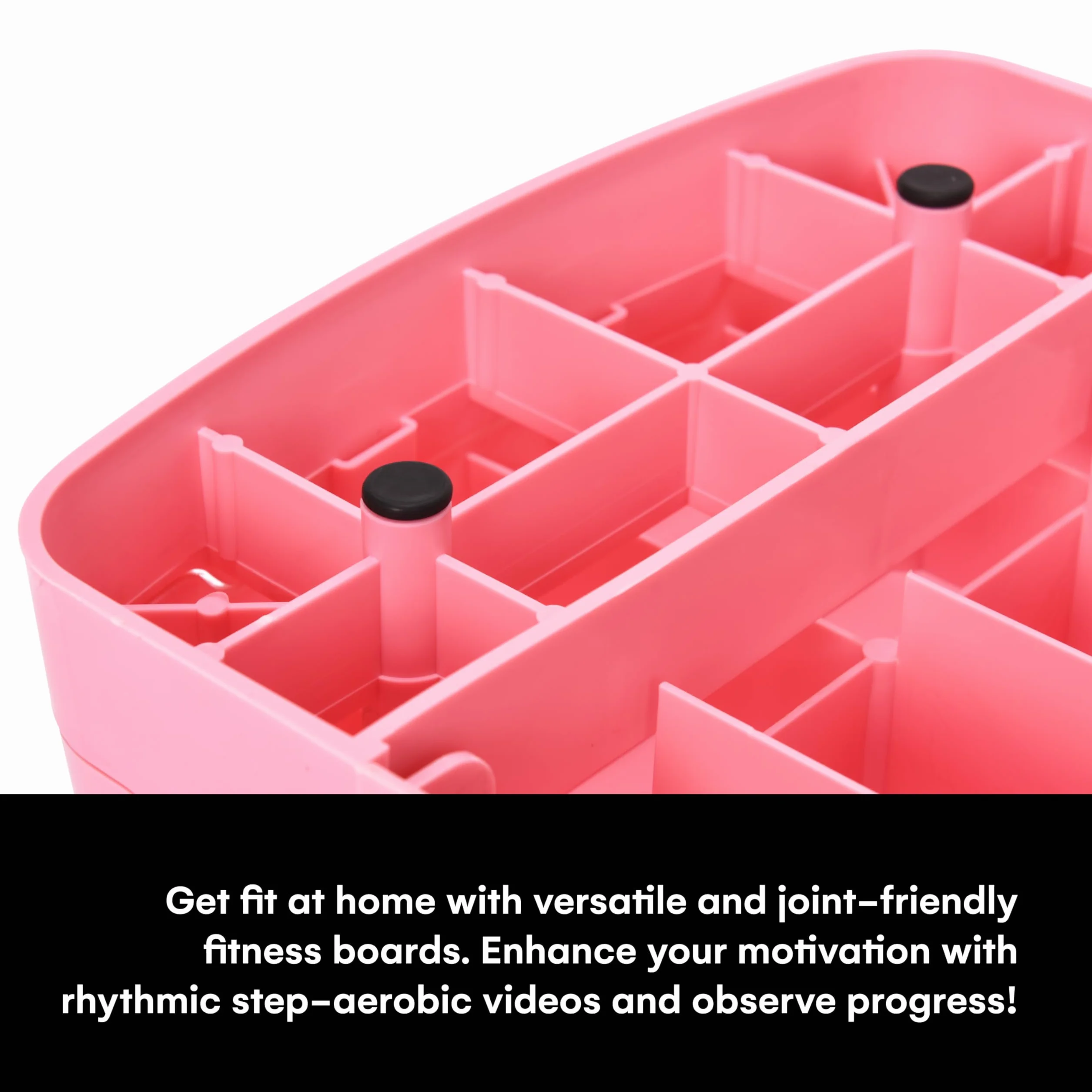POWRX Step Board d'aérobic Hauteur réglable 68 x 28 cm Rose