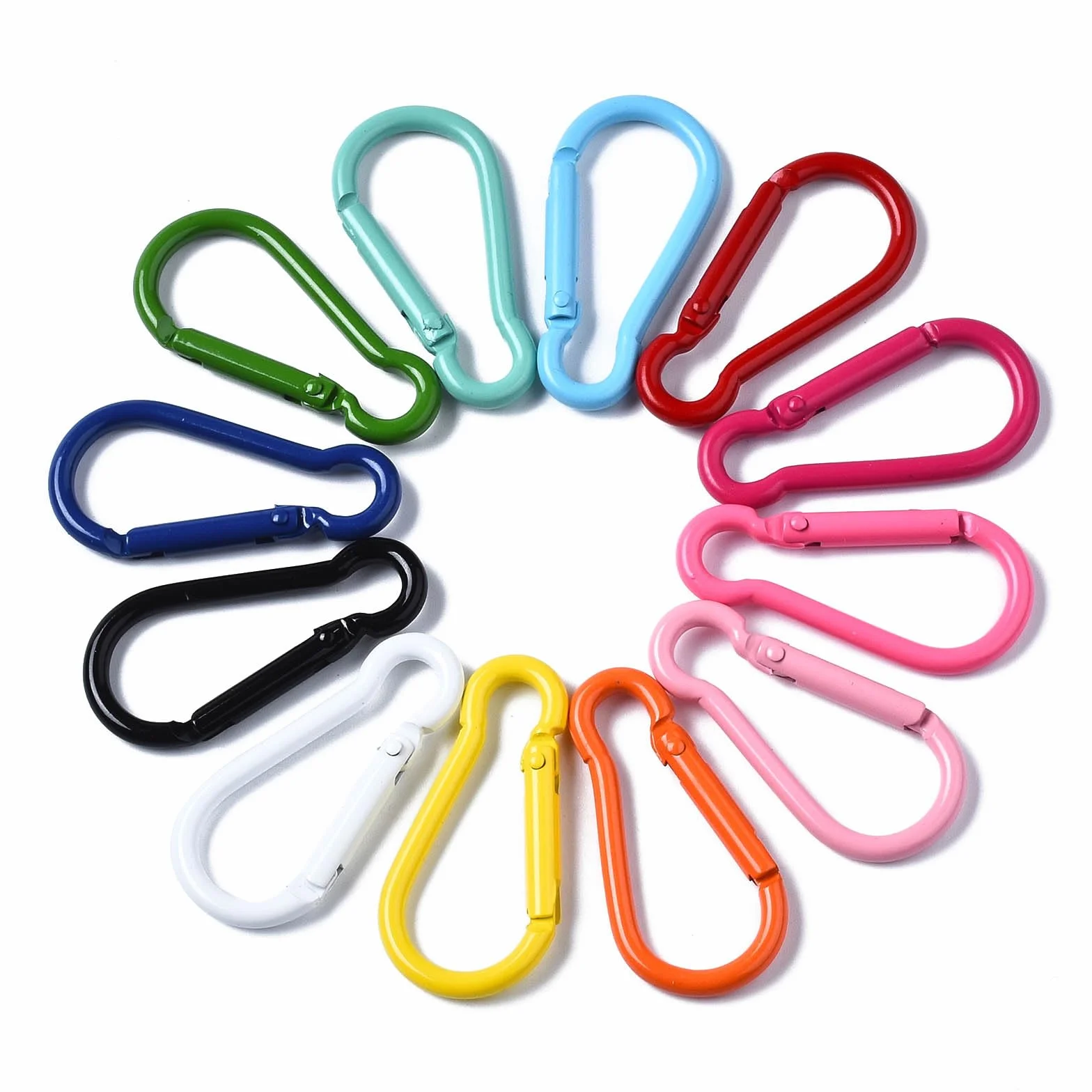 Lot de 10 mousquetons d'escalade en aluminium pour porte-clés et camping