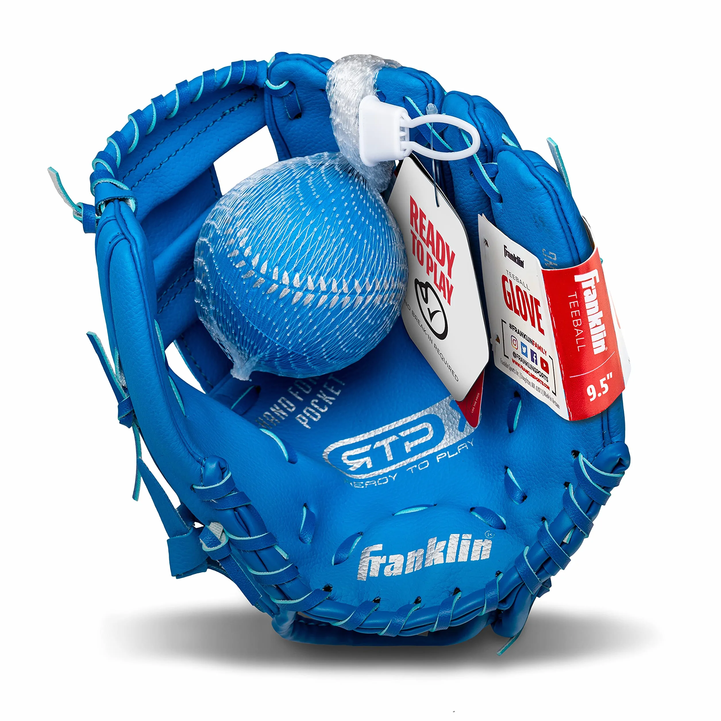 Franklin Sports Gant de Baseball RTP Enfant 24,1 cm Ensemble Gant + Balle