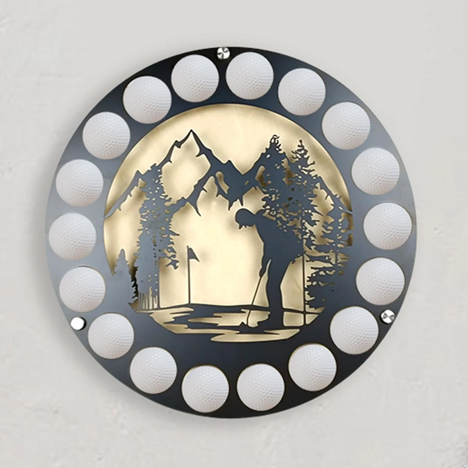 Vitrine Présentoir Murale Bois Balles de Golf Collection Design Élégant
