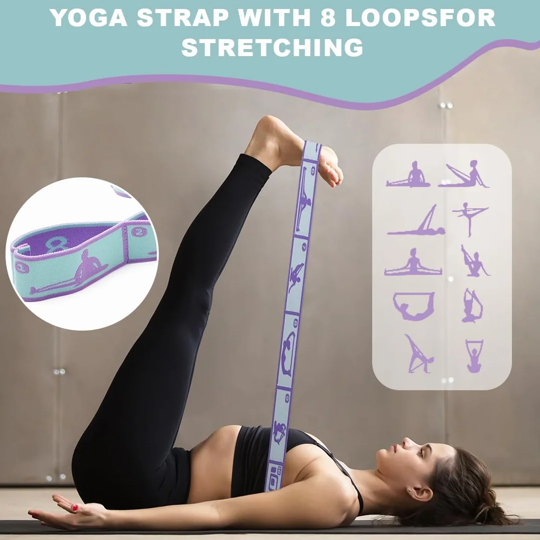 Élastique Musculation 8 Niveaux de Forces Bande Sport Fitness Yoga Pilates