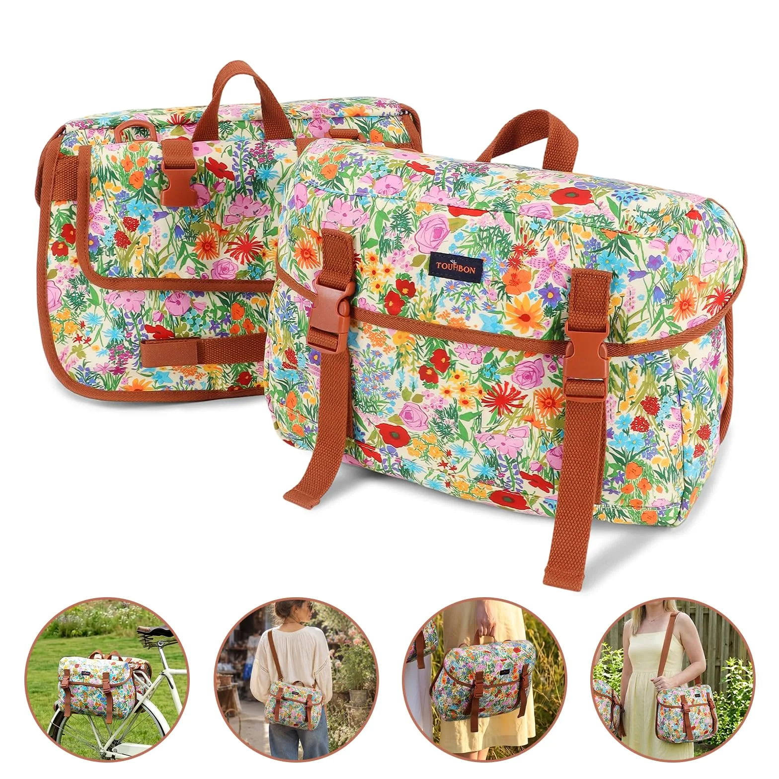 Sacoche Double Porte-Bagages en Nylon pour vélos, 24 l, Sac de Rangement pour siège de vélo, pour Les Voyages, Les déplacements, Les achats