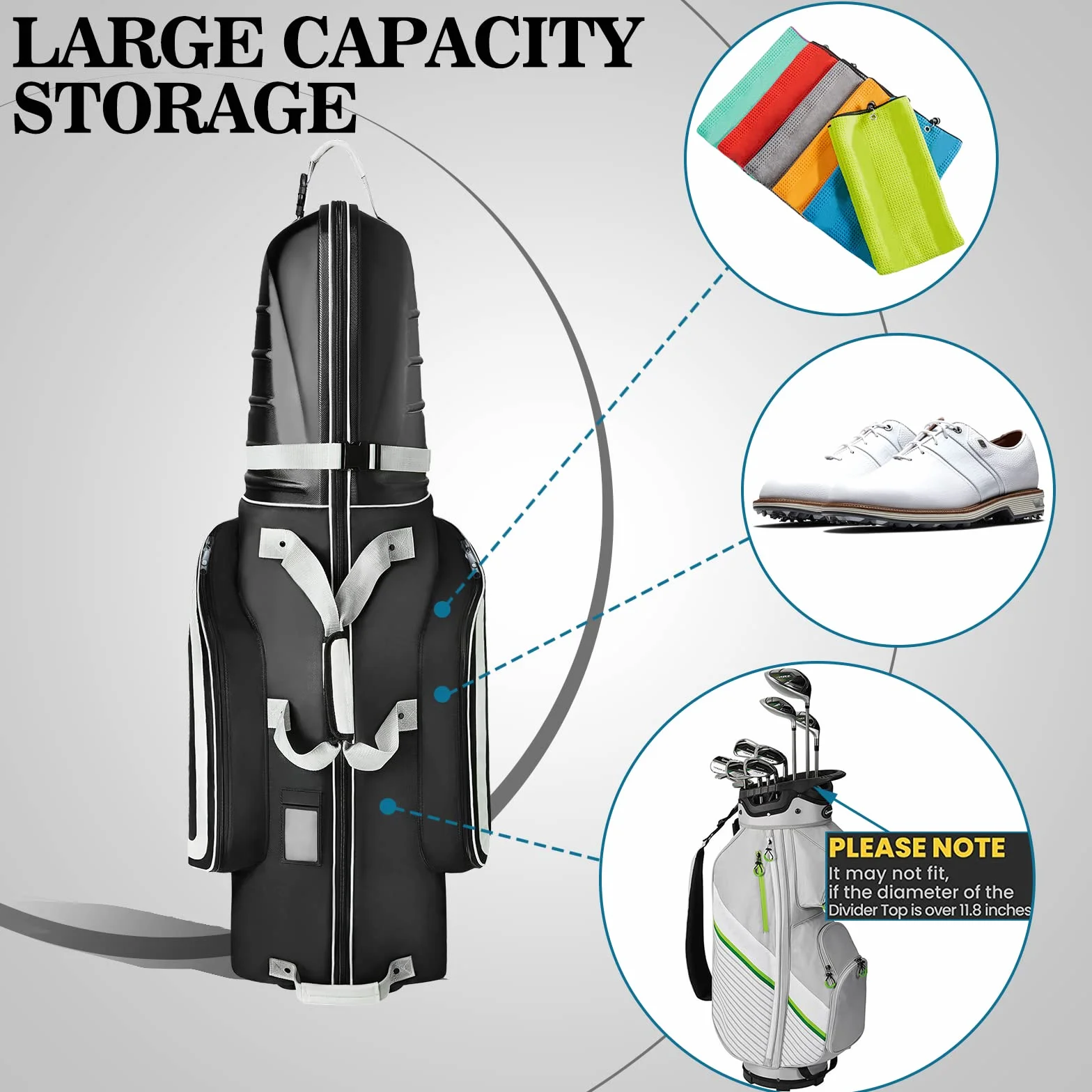 Yamato Sac de Voyage ABS Rigide pour Clubs de Golf avec Roues et Serrure TSA