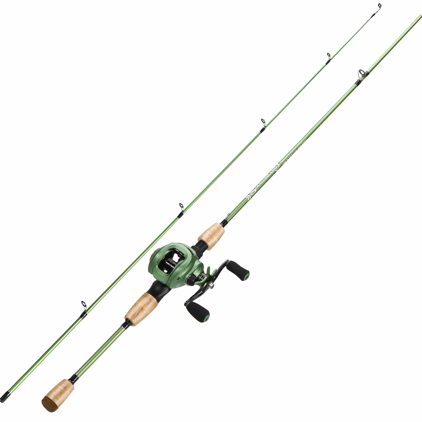 Sougayilang Canne à pêche en graphite avec moulinet, guides en acier inoxydable
