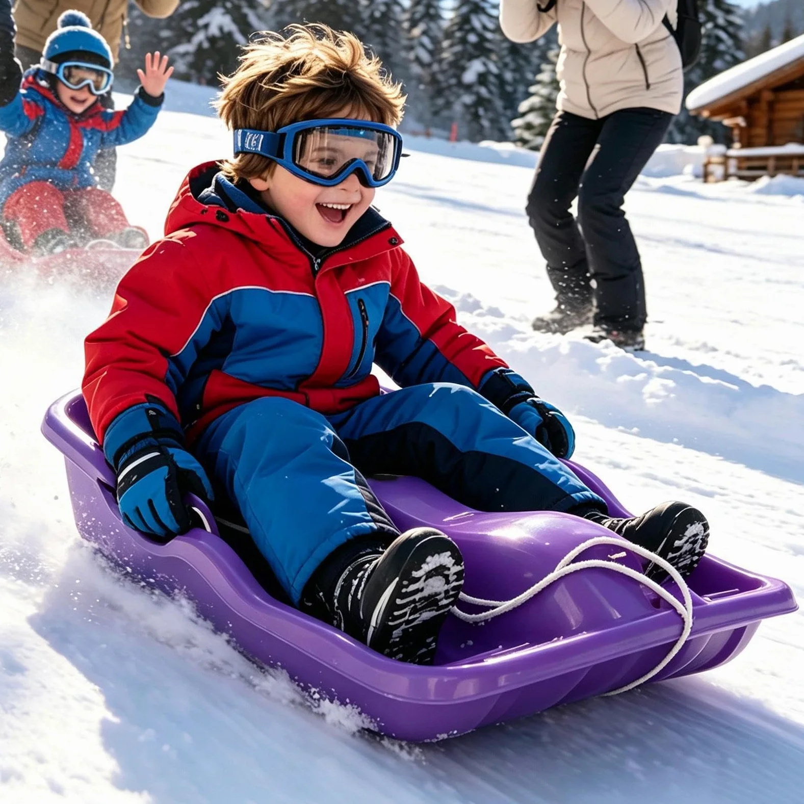 Luge De Neige Planche de Glisse sur épaisse et Sol Jouet d'hiver | Planche de Luge Pour hommes ami garçon fille extérieur rivière glacée lac ski Noël femmes