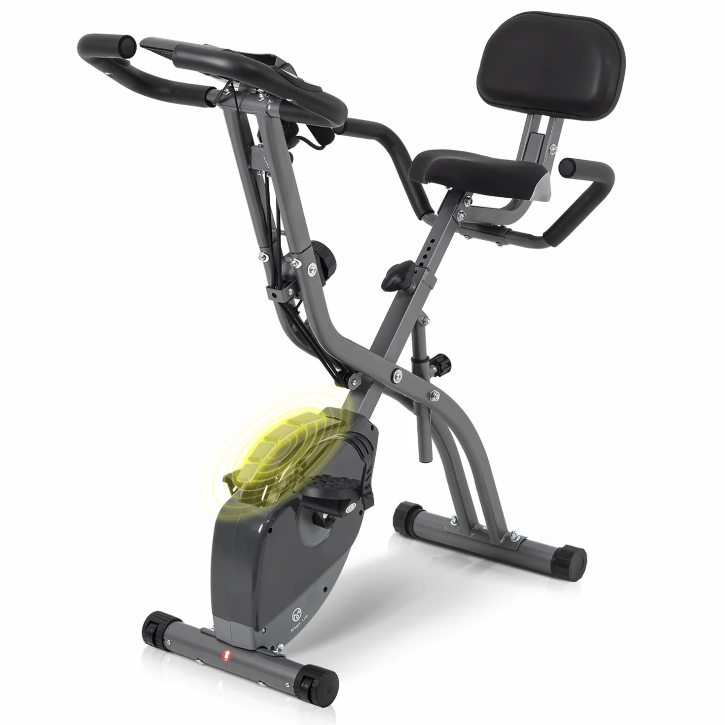 Vélo d'appartement pliable résistance magnétique réglable 10 niveaux vélo stationnaire droit incliné