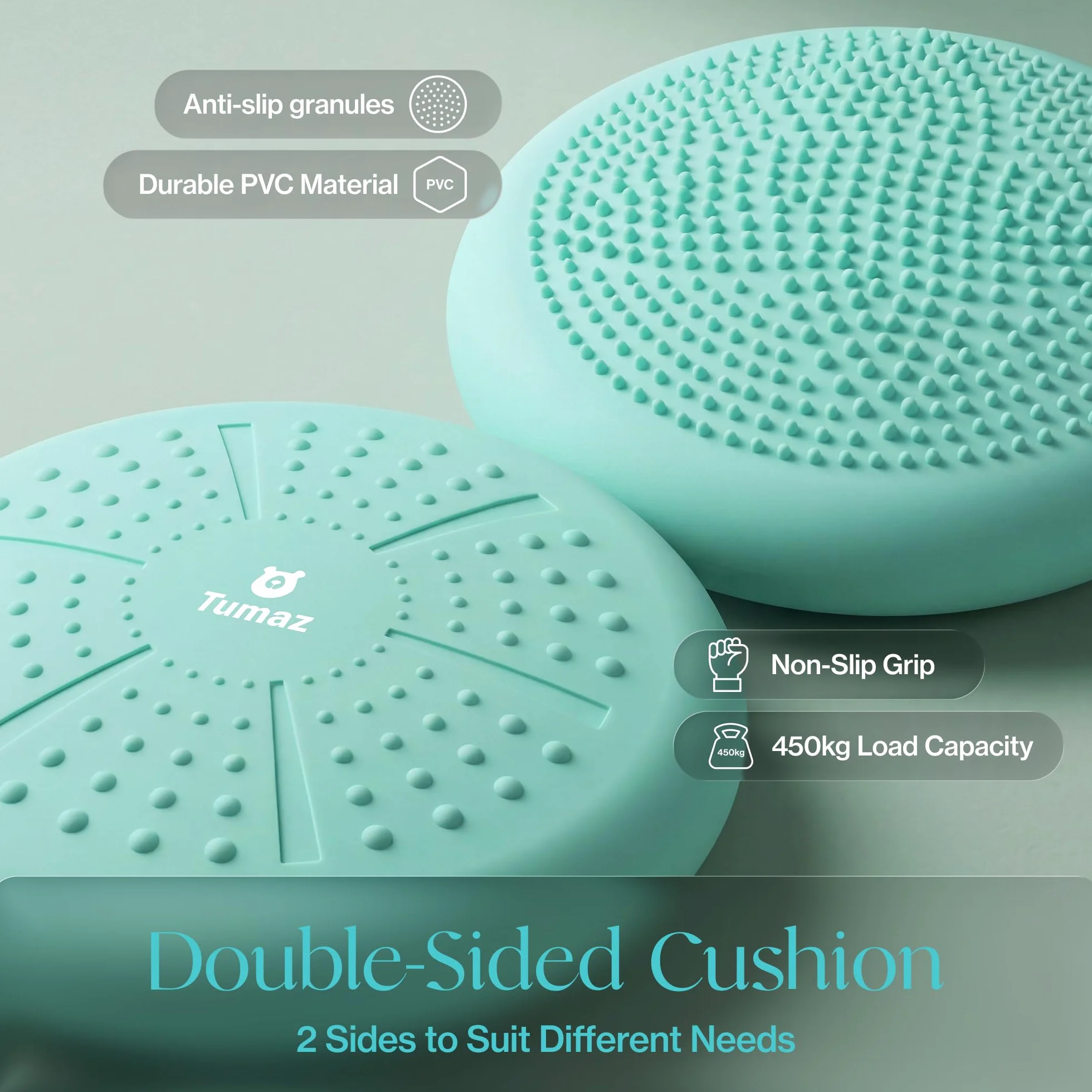 Tumaz Coussin d'Équilibre Très Épais avec Pompe à Air pour Améliorer la Posture Assise et la Stabilité