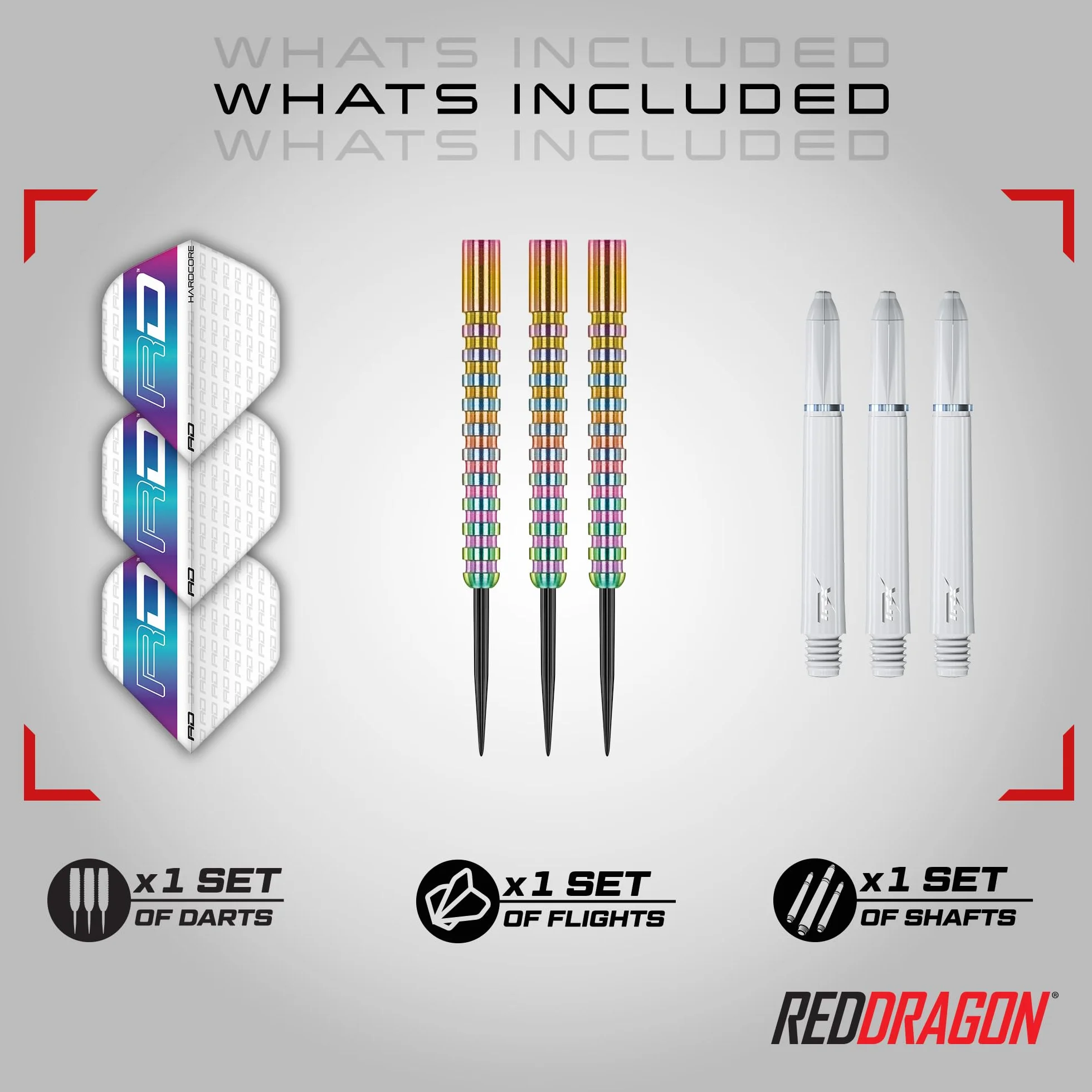 RED DRAGON Javelin Series Steeltip Dart Set with Flights and Shafts