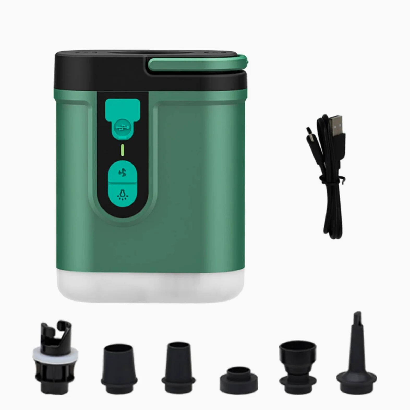Pompe à Air Électrique Compacte Pompe à Air avec Câble USB Gonfleur avec Buses pour Campeurs