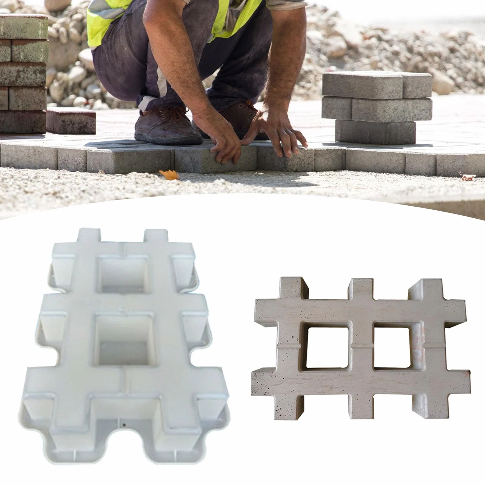 Moule réutilisable à double grille pour pavés de gazon et allées