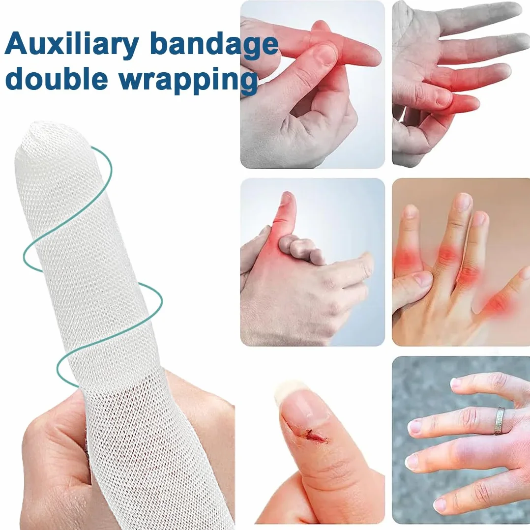 Pansement Doigt, Bandage Tubulaire Doigt Élastique, Protege Doigt Respirant pour Premiers Secours