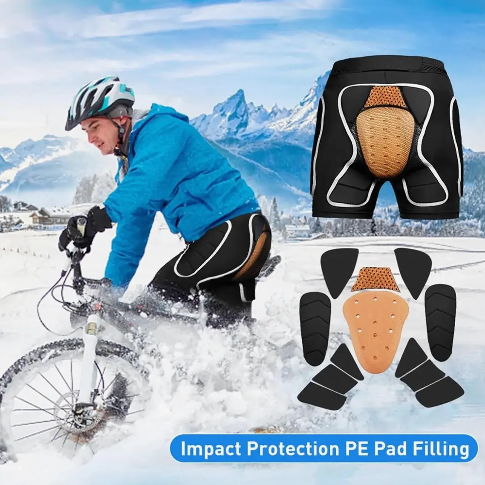 Ski Shorts De Protection RembourréS Short rembourré de Protection de Ski Équipement de Protection rembourré en EVA 3D for Le Snowboard, Le Skate et Le Ski Short De Protection Hip Pad(XL)