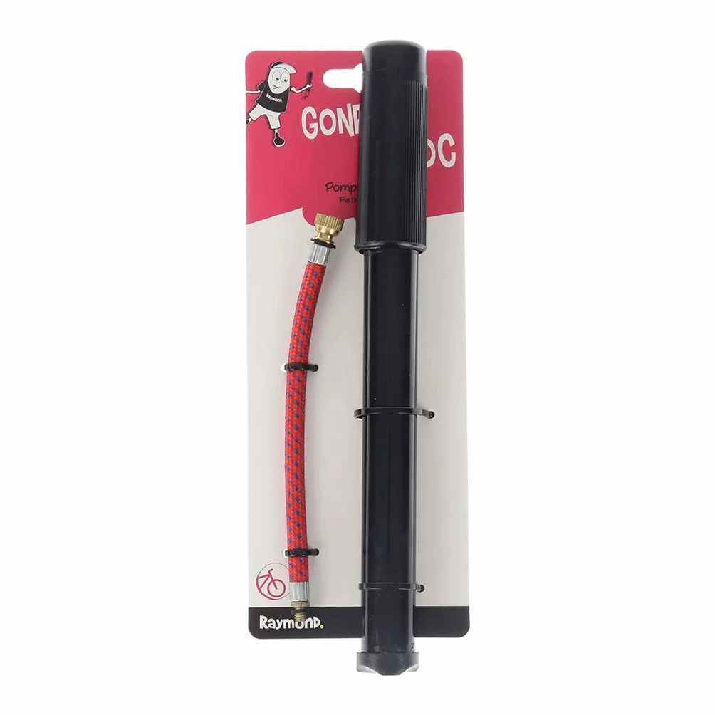 RAYMOND Mini Pompes à Main Cyclisme Embouts Mixtes PV GV Plastique 25cm Gonflage pneus vélos Noir