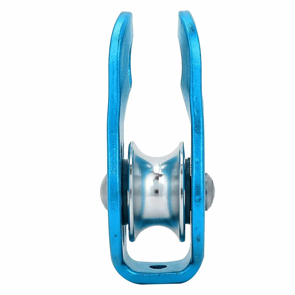 Poulie en Alliage d'aluminium 26KN Simple avec Émerillon pour Corde 12 mm Orange