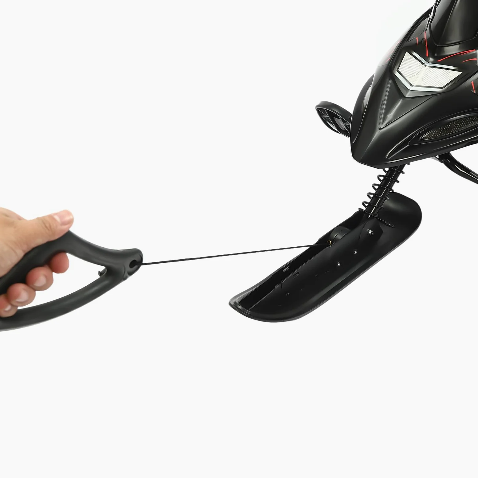 Luge de direction avec 2 freins à pied pour enfants avec corde de traction automatique, volant et amortisseur, pour enfants et adultes, charge maximale 60 kg