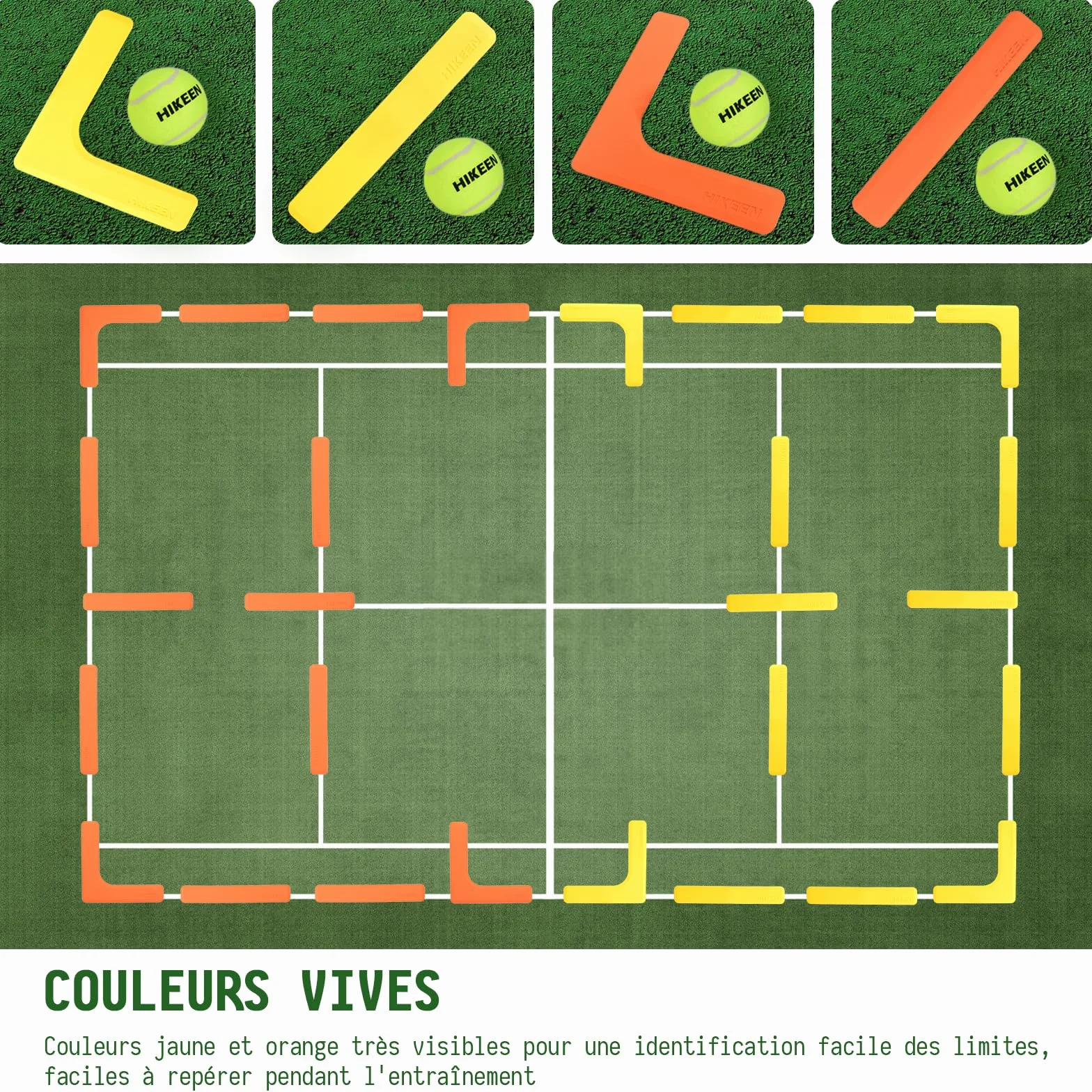 BOOSTEADY Kit Marqueurs Terrain Pickleball, Lot de 28 Marqueurs Lignes Résistants au Vent