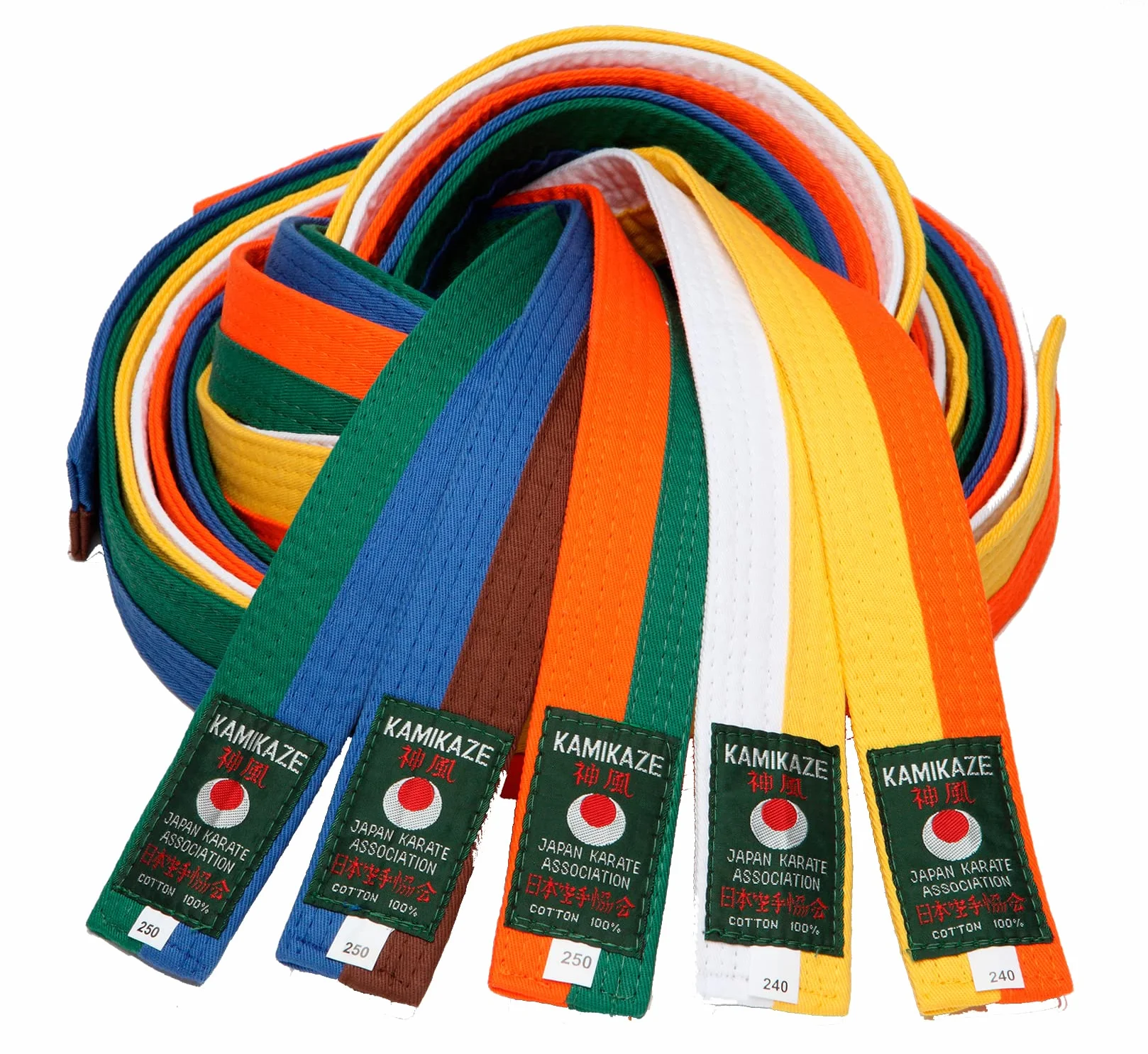 Kamikaze Ceinture couleur piquée 250 cm T3 Vert Bleu