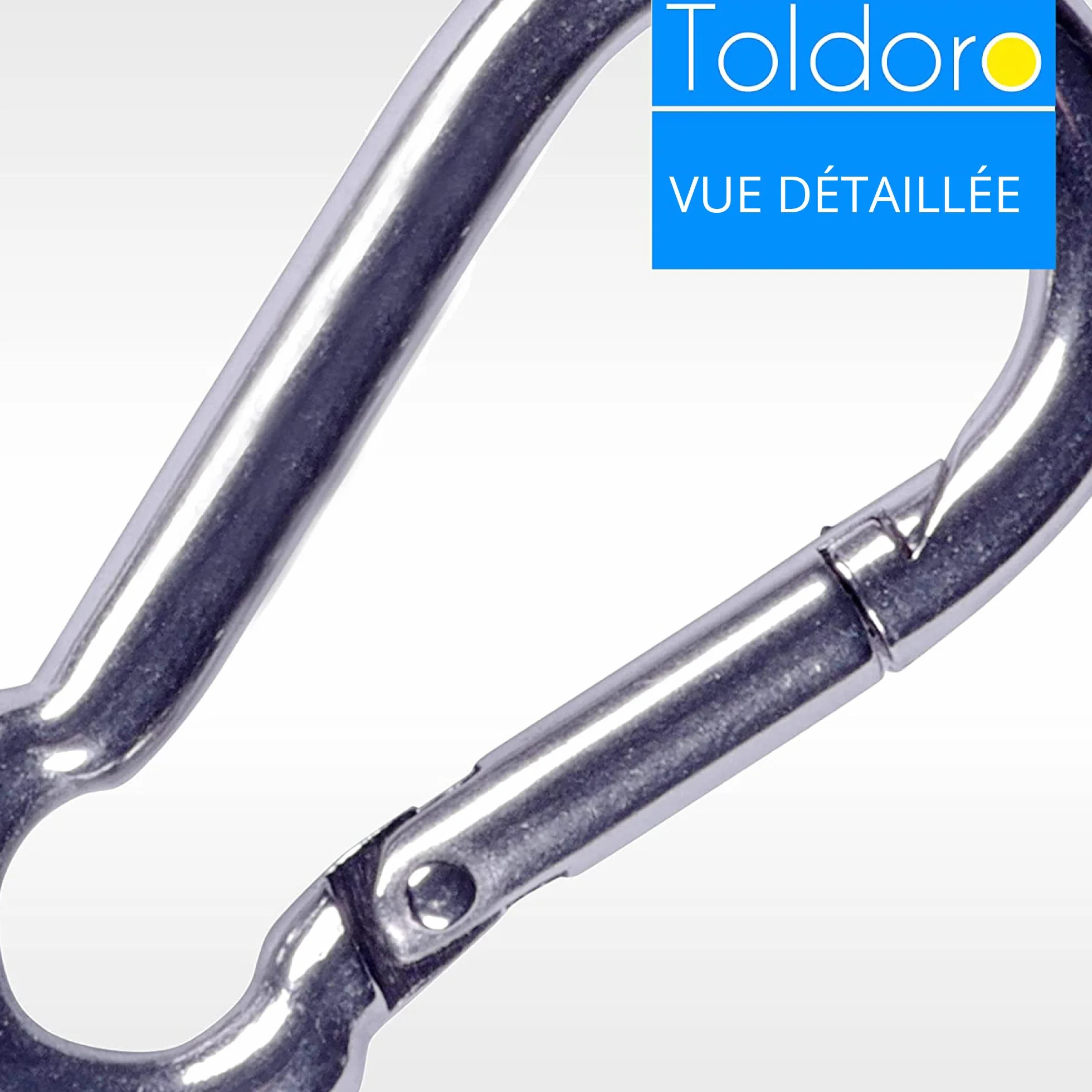 Toldoro Mousqueton 11x120mm Acier Inoxydable AISI 316 V4A Grande Taille