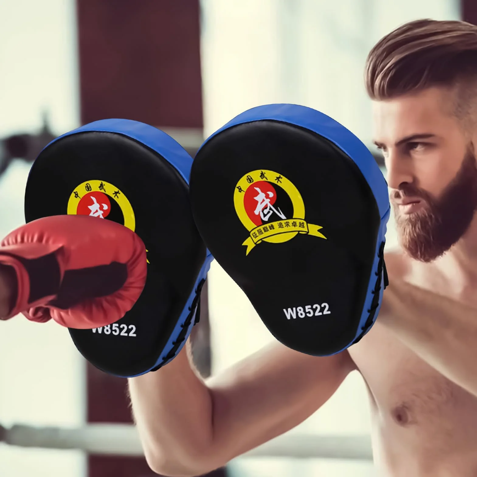 Paire de Pattes d'Entraînement de Boxe Réglable pour Fitness Salle Gym Maison Adultes