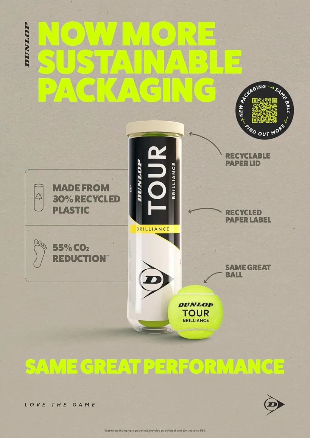 DUNLOP Balle de Tennis Tour Brilliance