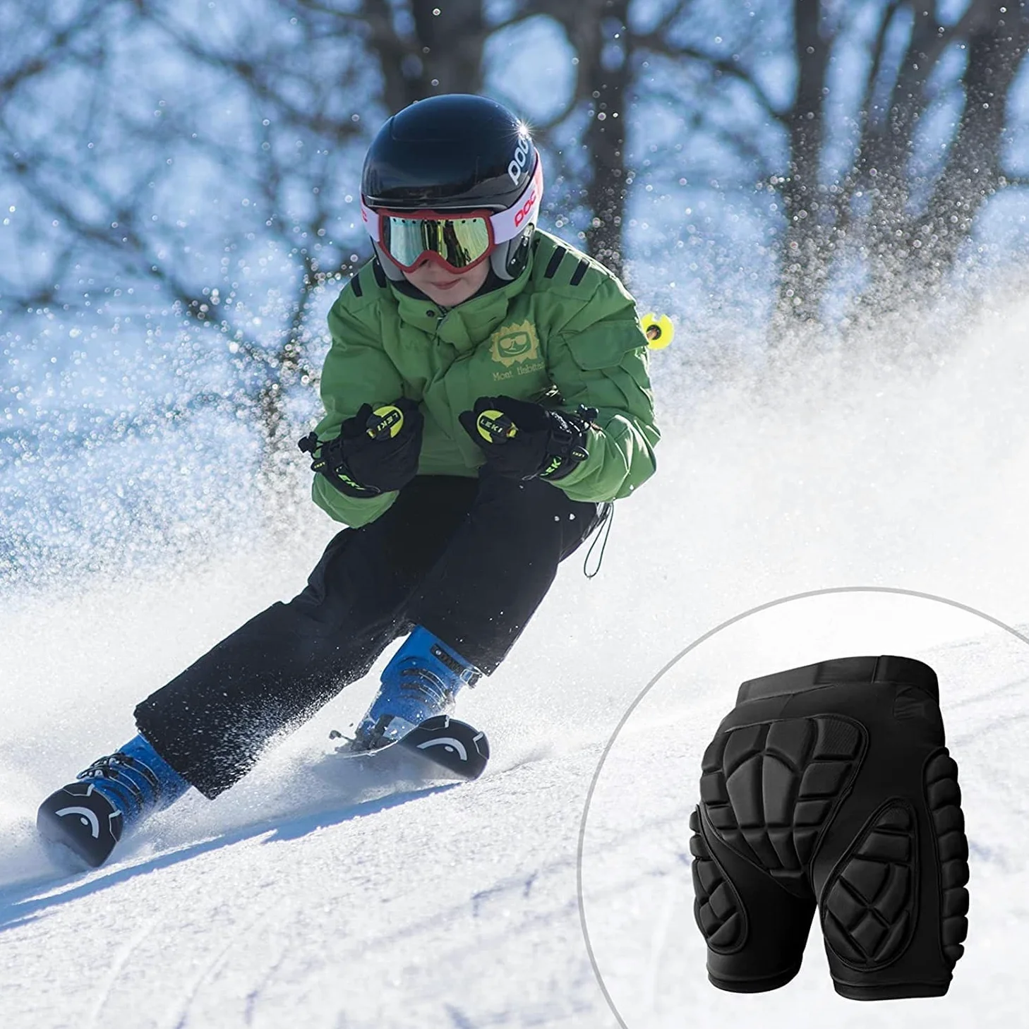 Short De Compression Rembourré De Protection for Snowboard, Skate, Ski, Football, Basket-Ball - Rembourrage Hanche, Fesses Et Coccyx