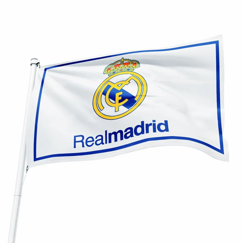 Drapeau Real Madrid 0,9 x 1,5 m 2 œillets Intérieur Extérieur