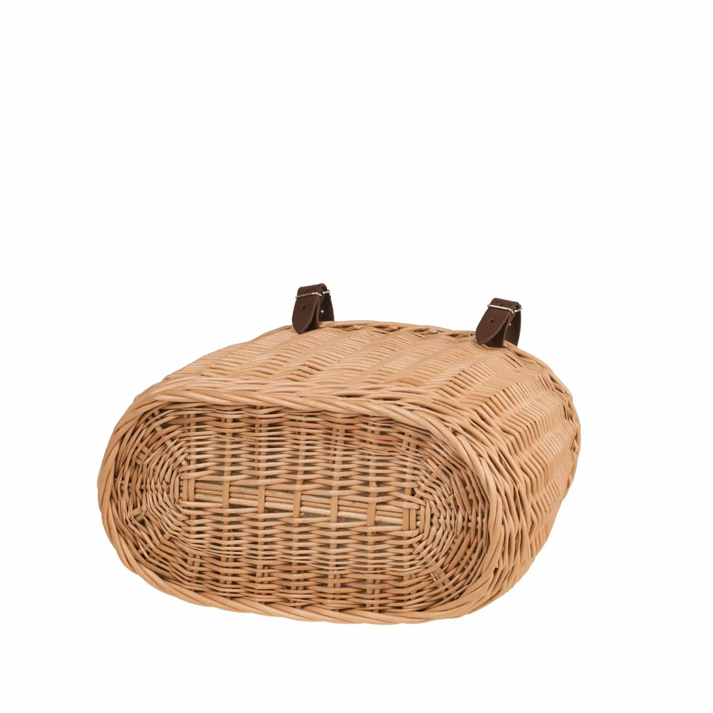 Panier,Basket,Panier de Guidon de vélo en Osier avec Deux Sangles en Cuir (Naturel)