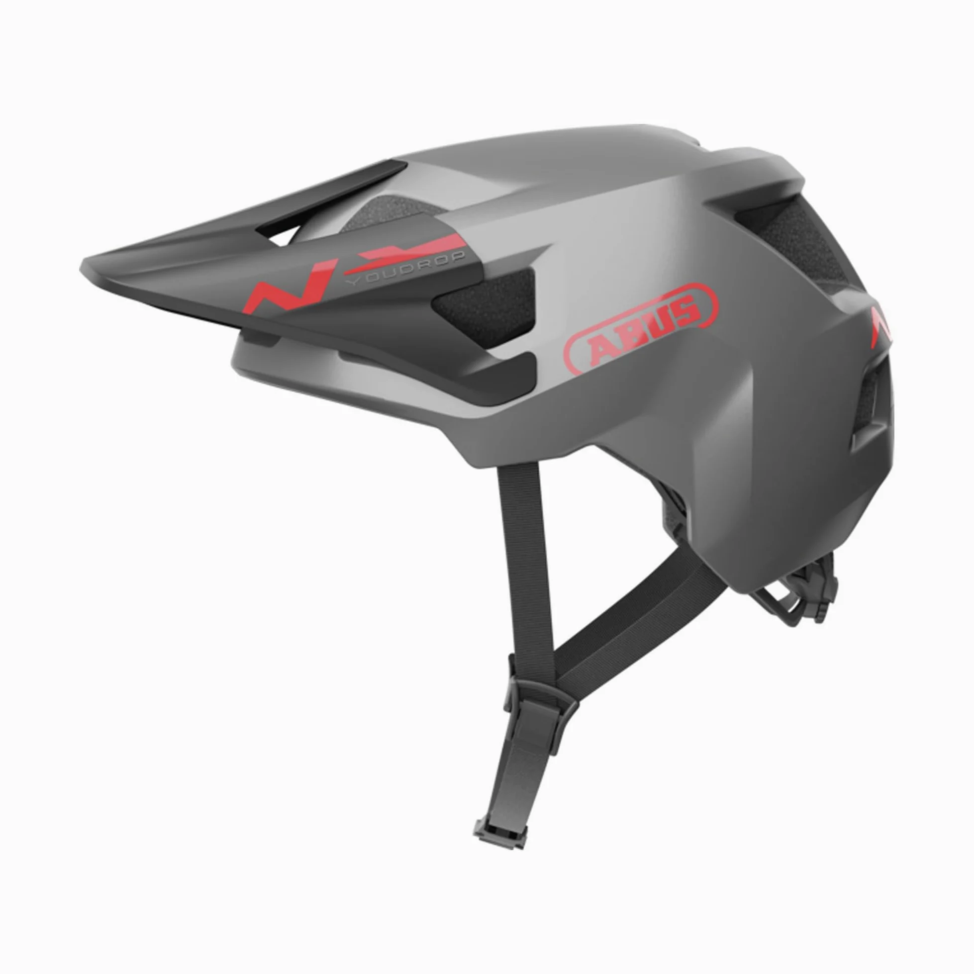 ABUS MTB-Helm YouDrop - Casque de vélo pour enfants et adolescents - pour le quotidien ou les tours sur le terrain - avec place pour une tresse - Argent, taille S