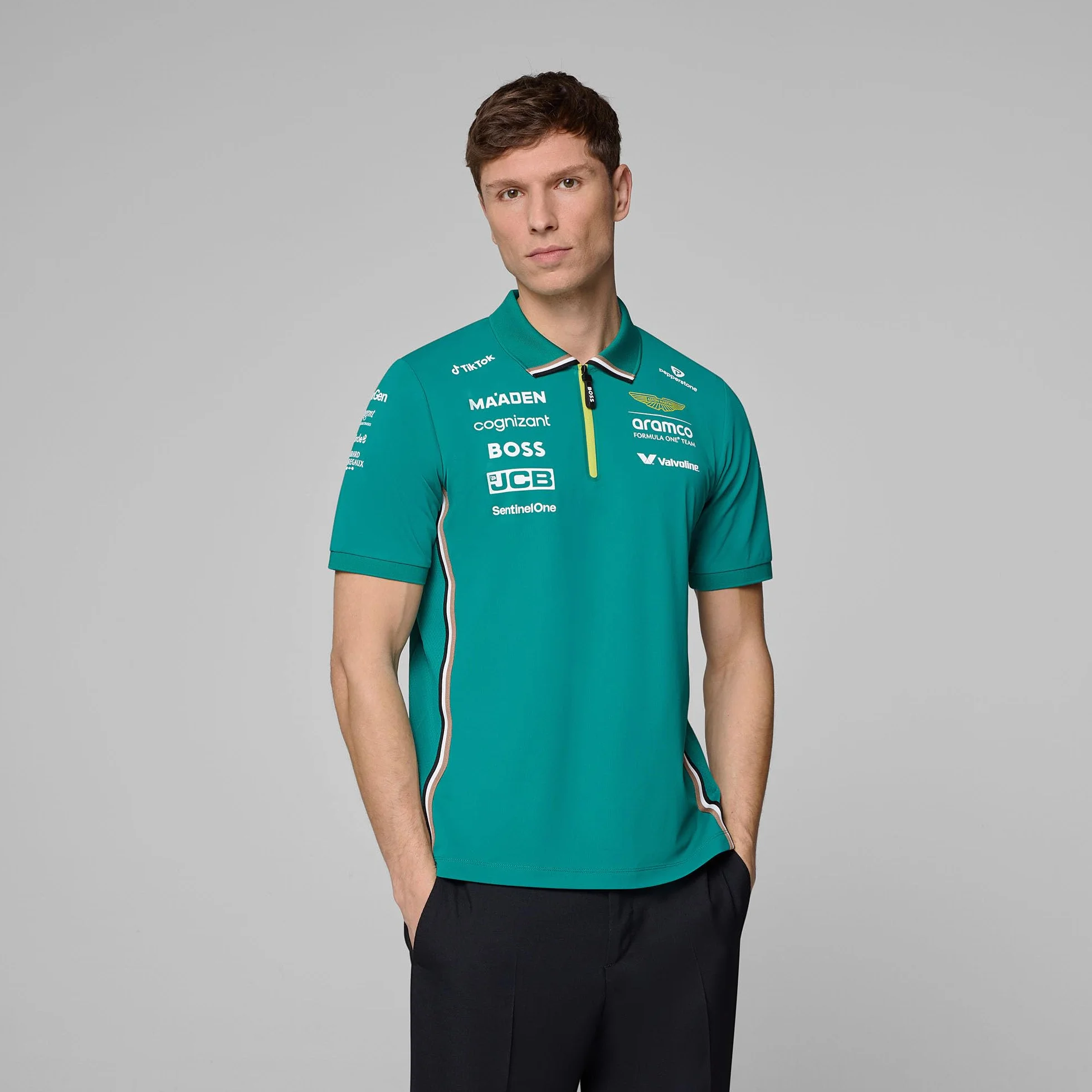 Aston Martin F1 2025 Homme Polo Équipe Vert