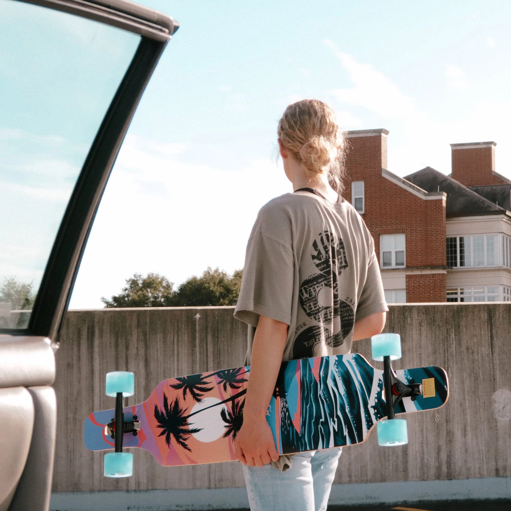 Playshion 39" Longboard Drop-Through Freestyle ABEC 11