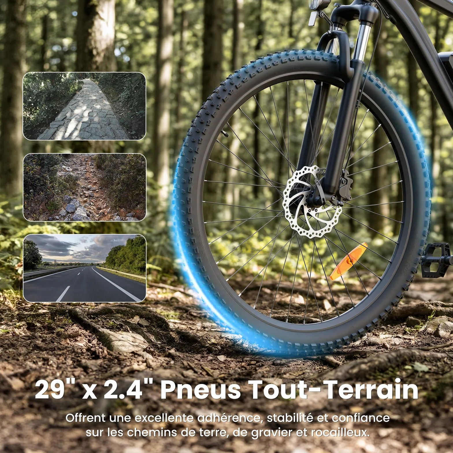 Touroll U2 Pro Vélo Électrique Homme 29" VTT 48V 15Ah 150KM 70Nm Freins à Disque Hydrauliques