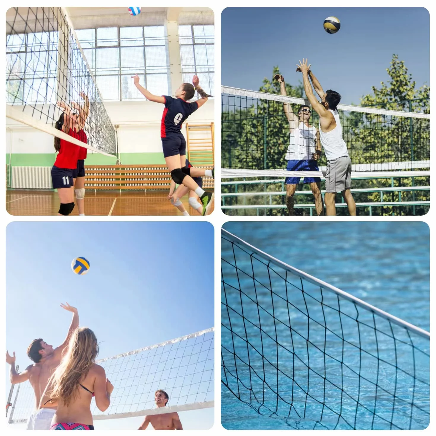 Professionel Filet de Volley-Ball 9,5m x 1m avec Câble Métallique d'Avion Extérieur Jardin