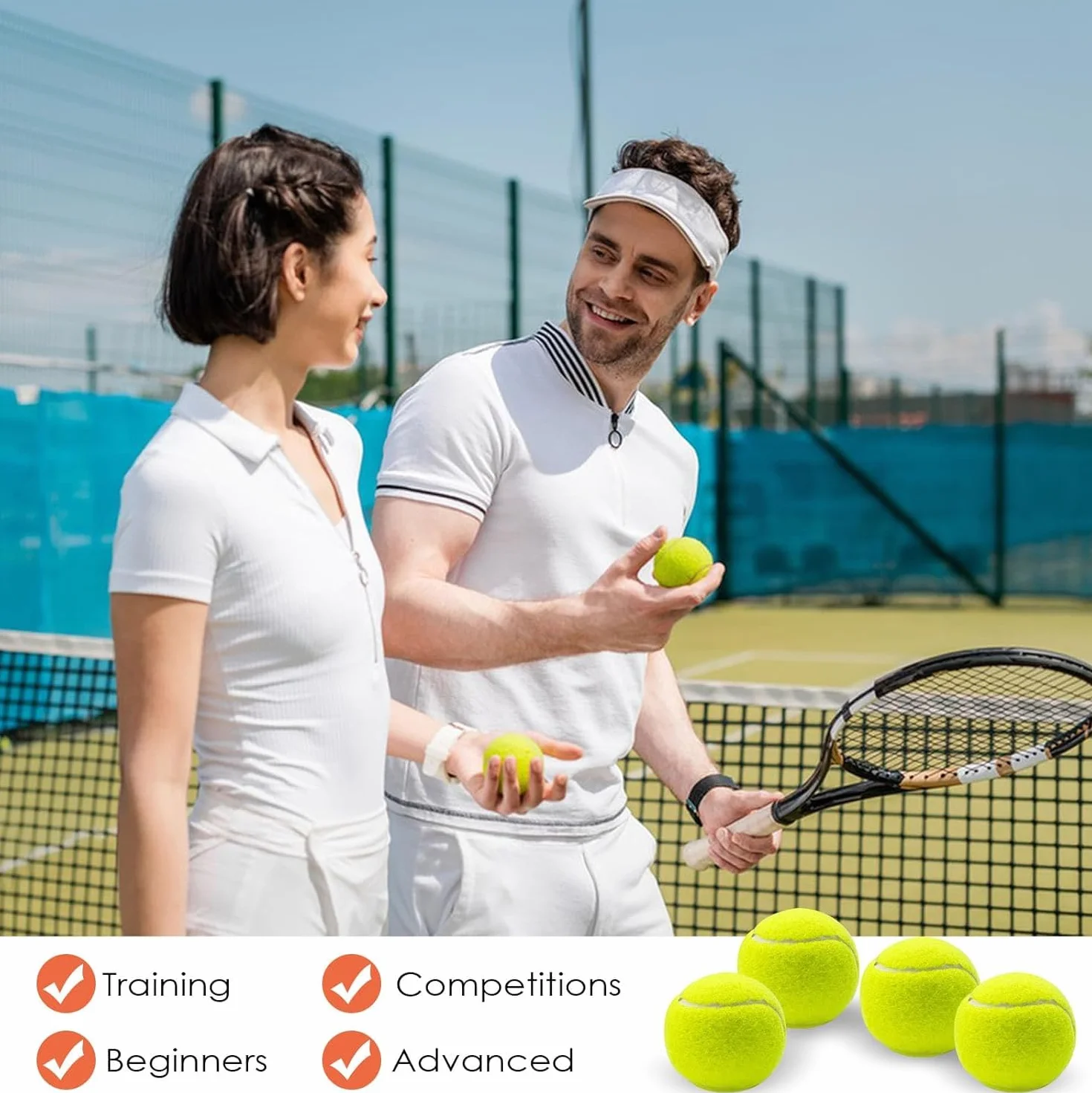 HOBBYTECH Lot de 12 Balles de Tennis Jaune pour l'entraînement Débutants Adultes Enfants Chiens