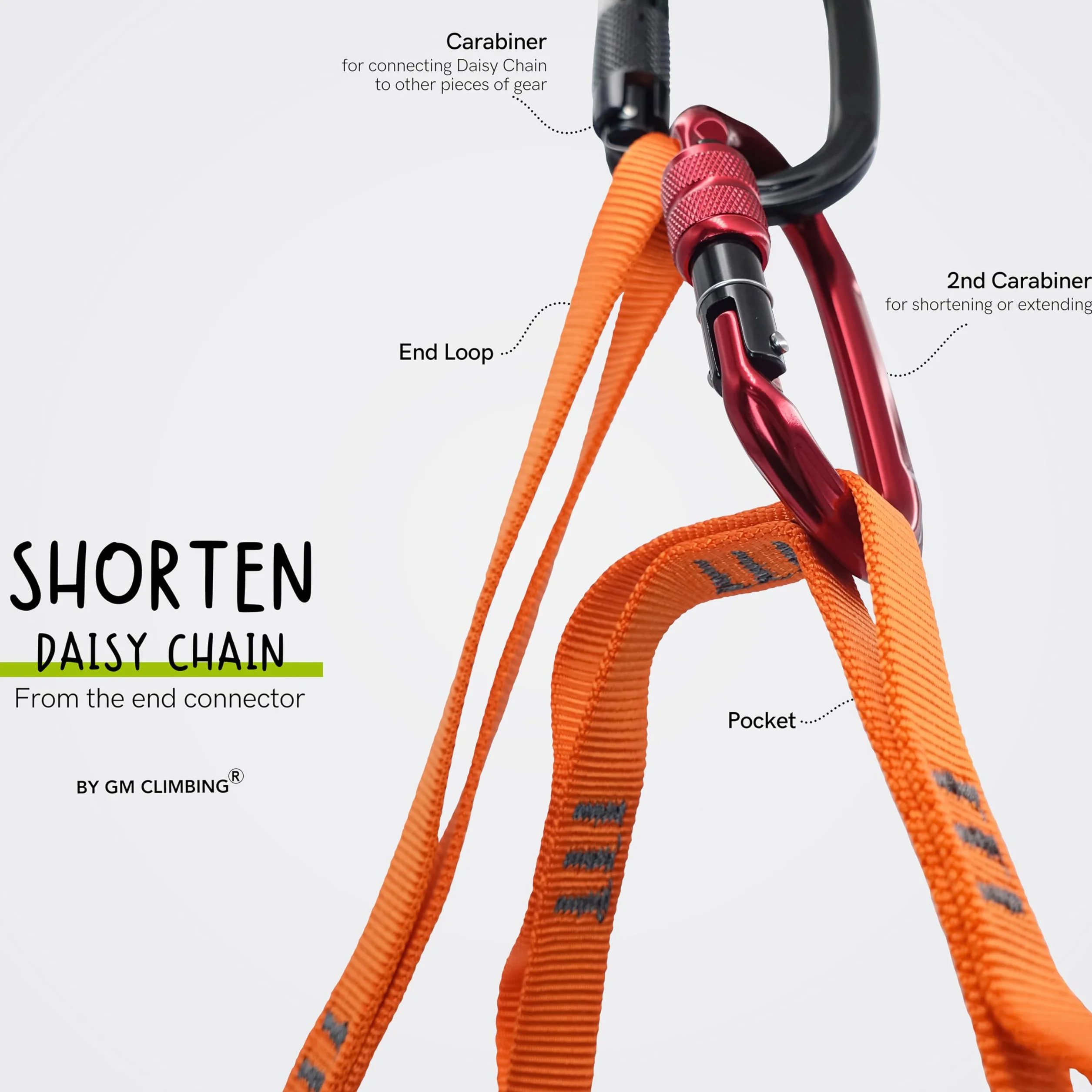 GM CLIMBING Chaîne en nylon 16 mm 22 kN 120 cm CE UIAA