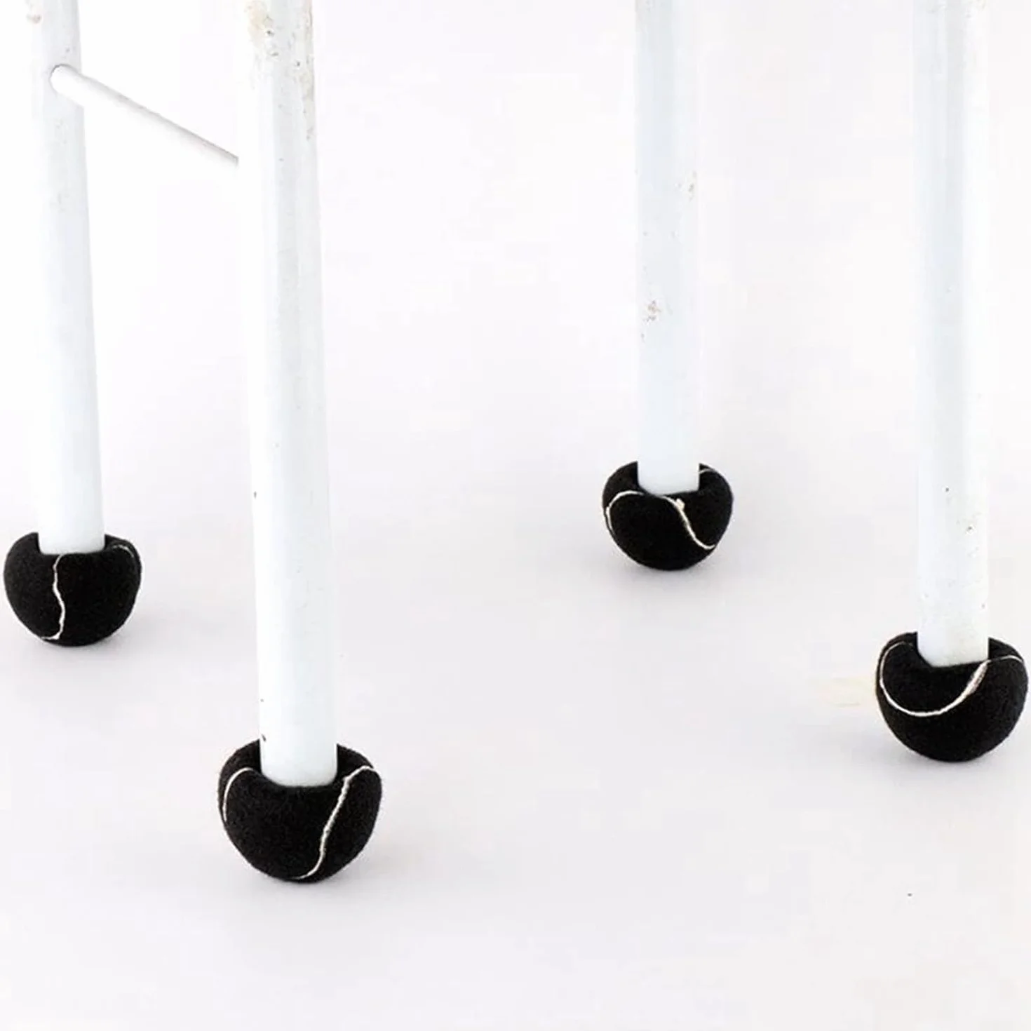 Balles de Tennis Prédécoupées pour Pieds de Meubles, Protection de Sol, Revêtement en Feutre, Gris, Lot de 16