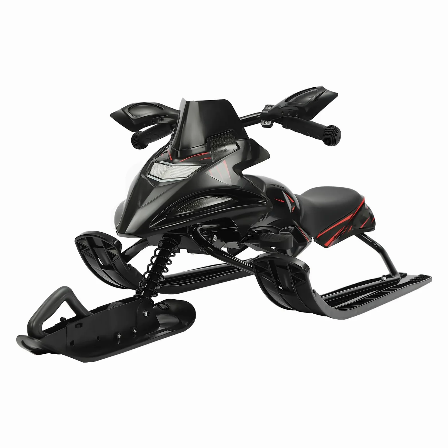 Luge de direction avec 2 freins à pied pour enfants avec corde de traction automatique, volant et amortisseur, pour enfants et adultes, charge maximale 60 kg
