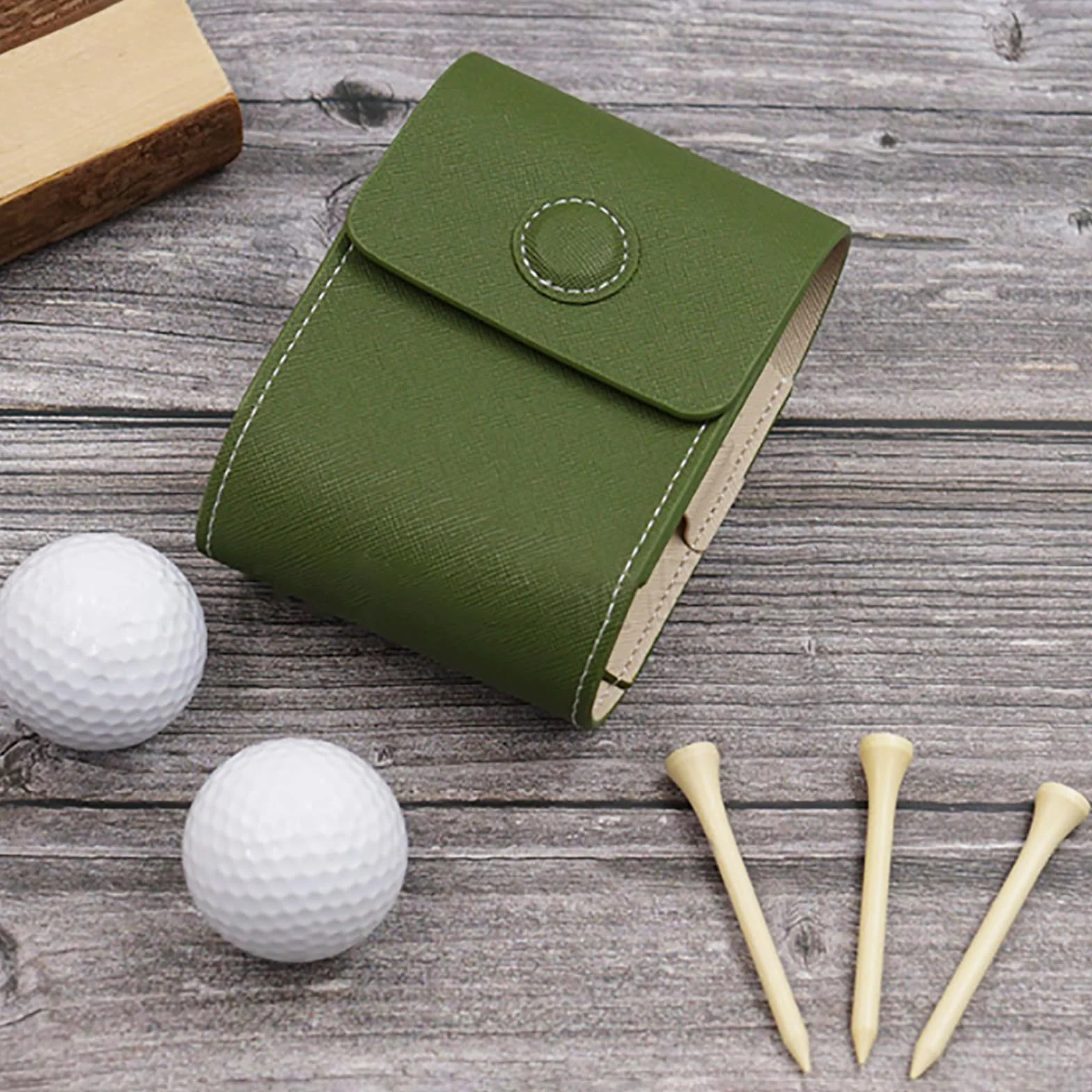 BAIRU Sac de transport en cuir pour balles de golf portable léger avec porte-tees