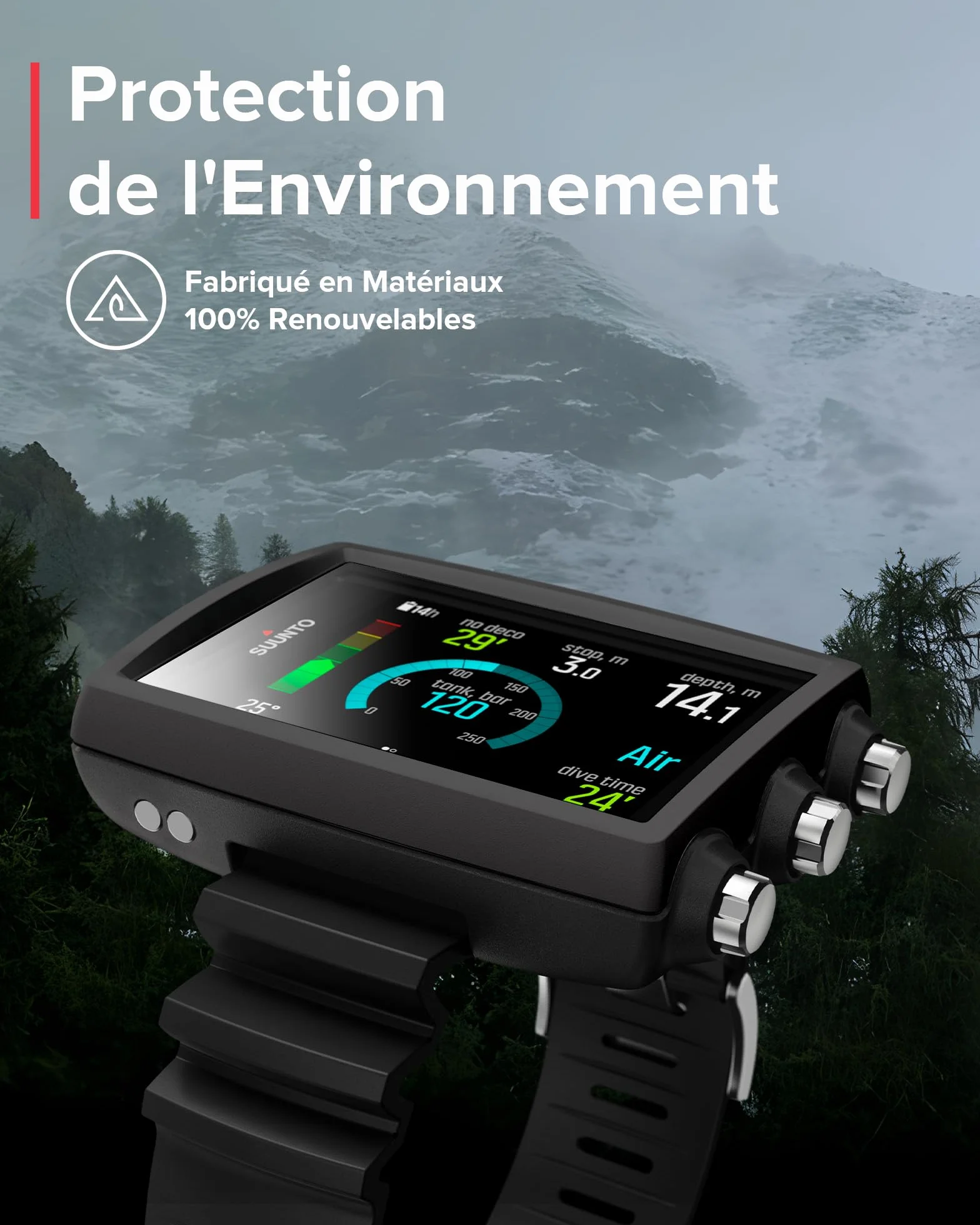 SUUNTO EON CORE Montre de Plongée Numérique Écran Couleur 80m Ordinateur Sous-Marine