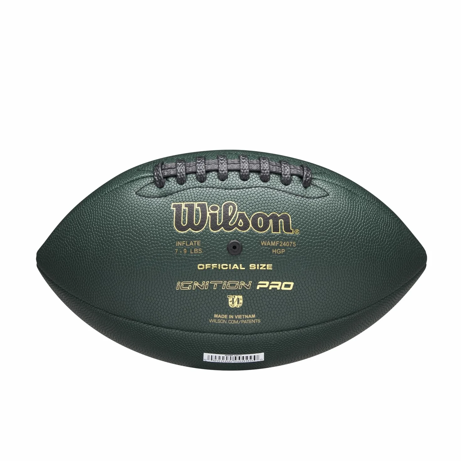 WILSON NFL Ignition Pro Eco Ballon de Football Américain en Cuir Composite Vert Taille Officielle